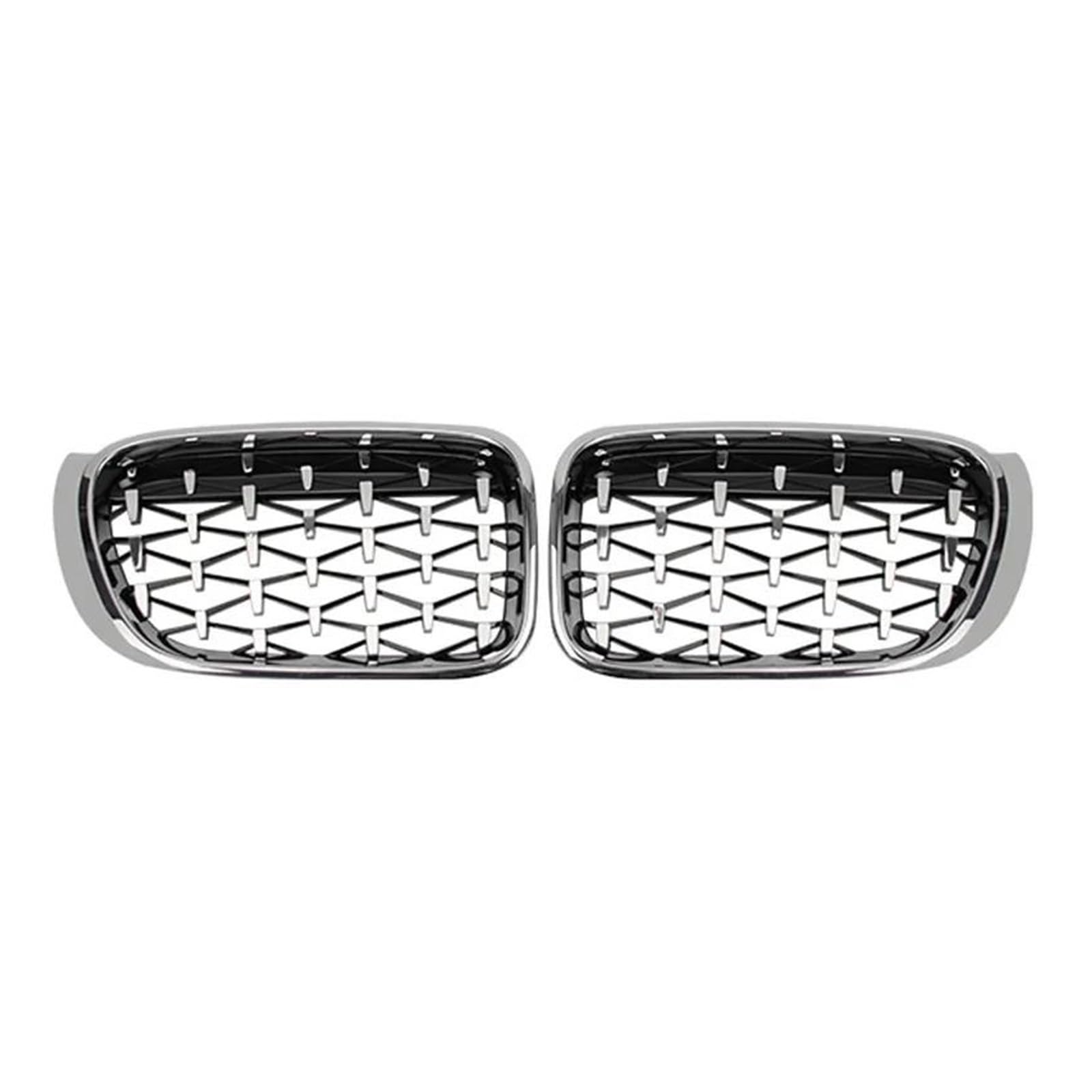 Kühlergrill Auto Kühlergrill Racing Grills Diamant Nieren Gitter Chrom Meteor Stil Glanz Schwarz Für X3 X4 F25 F26 2014 2015 2016 2017 Kühler(Silber) von IMAWUHM