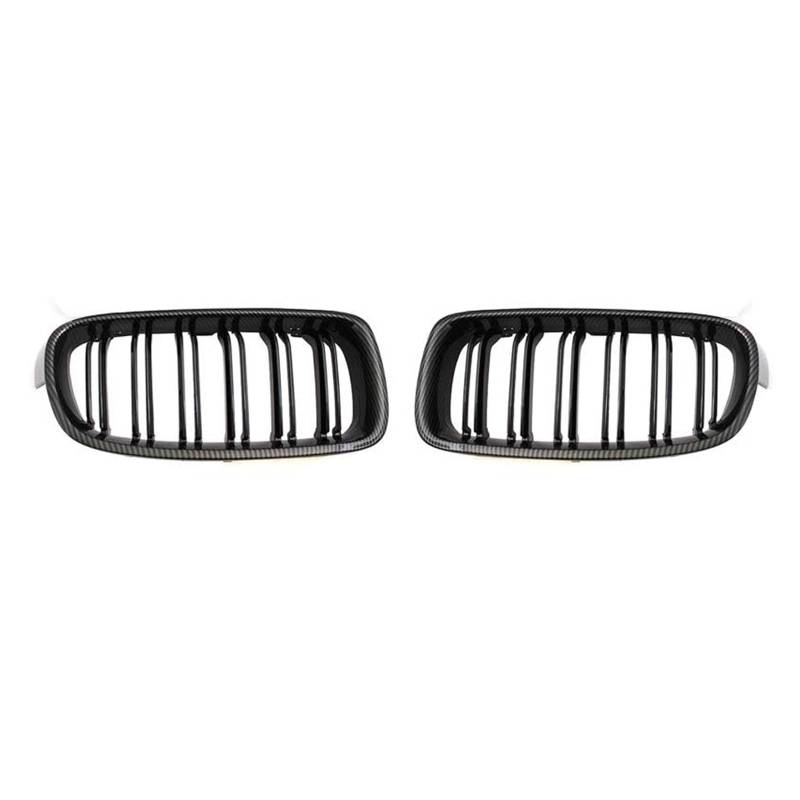 Kühlergrill Auto Styling Auto Zubehör Für 3 Serie F30 F31 F35 2012-2018 320i 325i Vorne Niere Kühlergrill Dual Lamellen Grille Kühler(Carbon Fiber Pattern) von IMAWUHM