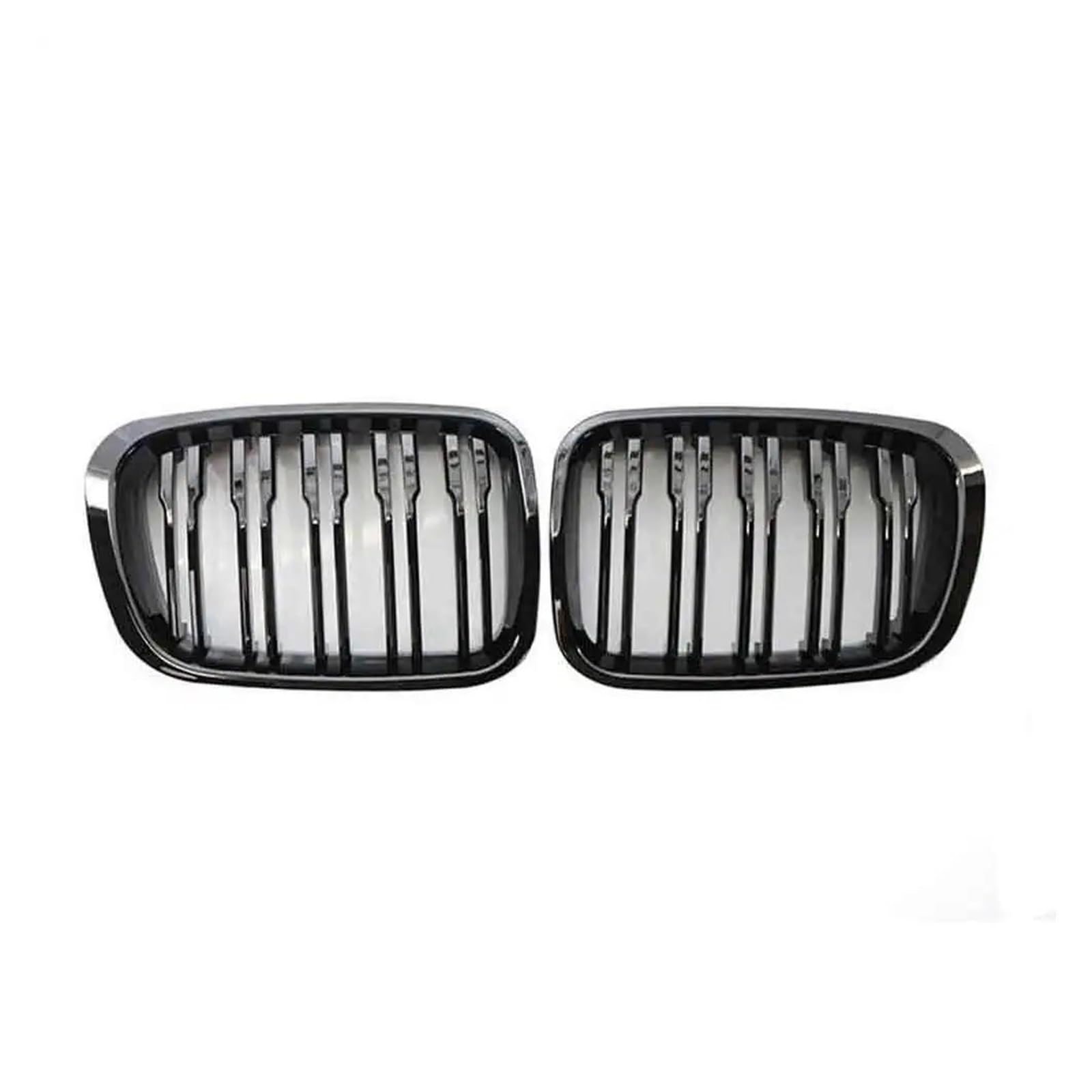 Kühlergrill Auto-Styling Für E46 4 Türen 1998 1999 2000 2001 Doppellinien-Stil Glänzend Schwarzer Frontnierengrill Lamellengrill Kühler(Gloss Black) von IMAWUHM