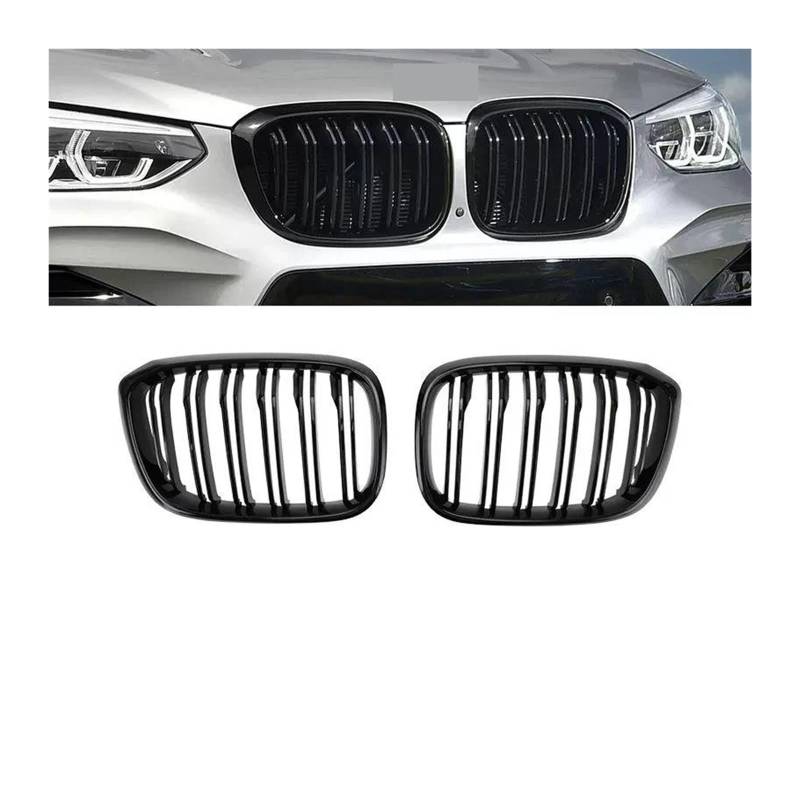 Kühlergrill Auto-Tuning Front Nieren Grills Grille Glanz Schwarz Für X3 G01 X4 G02 2019 2020 2021 Kühler(18-21 GB Dual Slat) von IMAWUHM