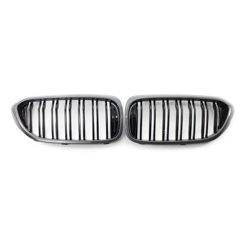 Kühlergrill Frontstoßstangengrill 2-Lamellen Schwarzer Frontnierengrill Für 5er M5 G31 520i 530i 540i Für G30 G31 2016-2019 4-Türer Kühler(Kohlefaser) von IMAWUHM