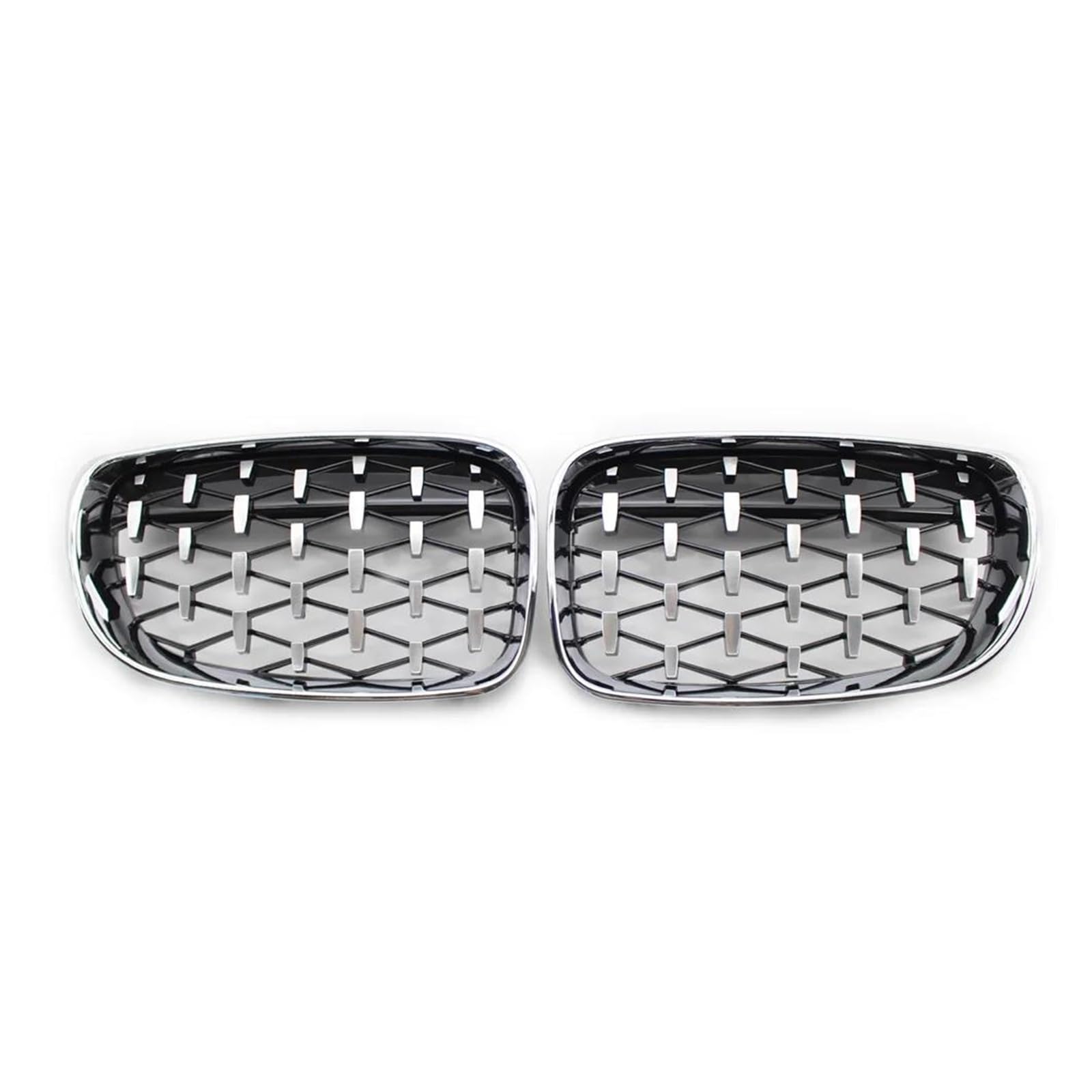 Kühlergrill Für 1er E81 E82 E87 E88 LCI 2007-2013 Renngrills Schwarz Glänzend Front Nieren Diamant Meteor Grille Grills Kühler(Chrom) von IMAWUHM