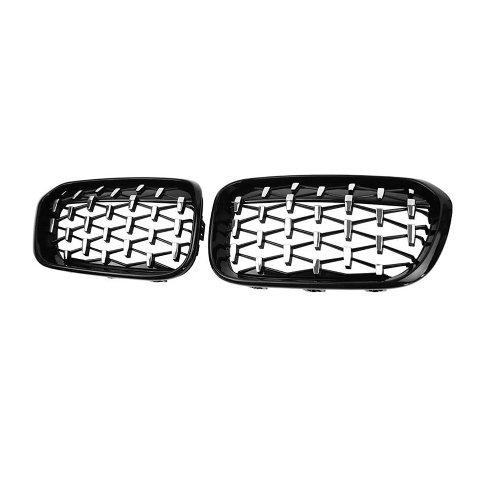 Kühlergrill Für 1er F20 F21 LCI 120i 2015-2017 Auto Frontstoßstangengitter Nieren-Renngrill Doppellamellen-Ersatzgitter Zubehör Kühler(Black Silver) von IMAWUHM