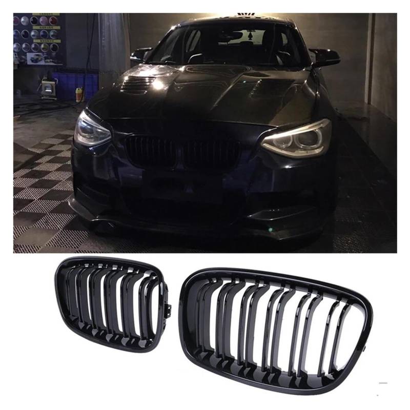 Kühlergrill Für 2011-2014 F20 F21 118i 120i 140i 2 Fließheck Sport Nierengrill Grille Glanz Schwarz Kühler(Grille A) von IMAWUHM