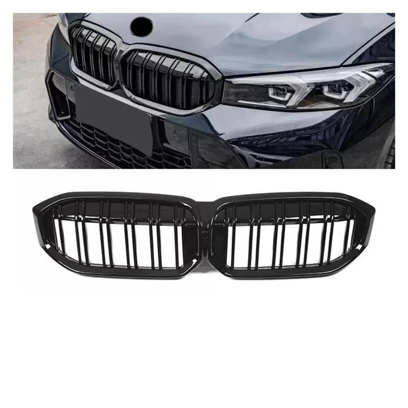 Kühlergrill Für 3 Serie G20 Kühlergrill SCHWARZ Diamant 318i 320i M340i M3 2019 2020 2021 2022 2023 Front Niere Grill Sport Kühler(23 GB Dual Slat) von IMAWUHM