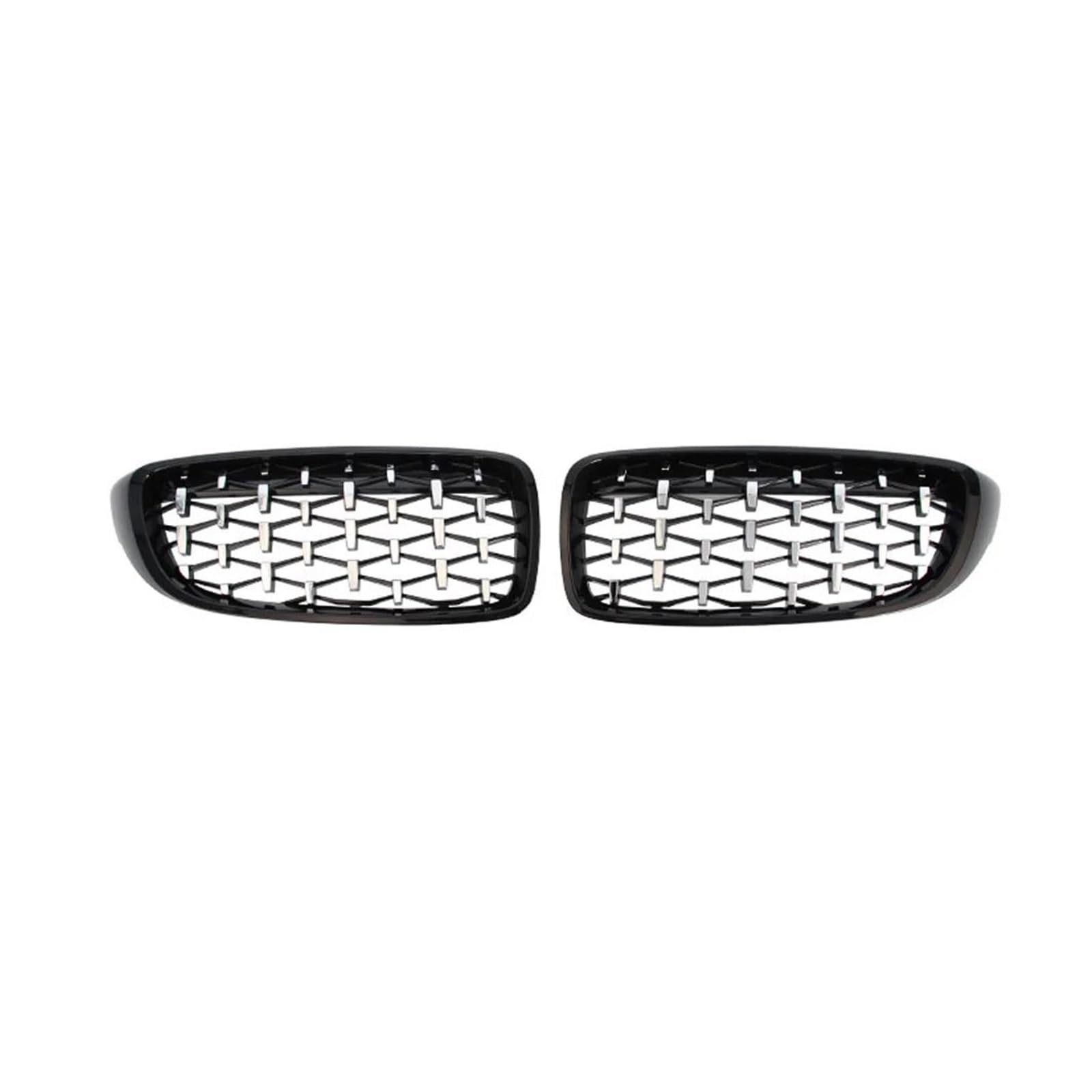 Kühlergrill Für 4er F32 F33 F36 M3 F80 M4 F82 F83 2014-2017 Frontstoßstangengitter, Schwarz Glänzend, Nieren-Raute-Kühlergrill Kühler(Black Silver) von IMAWUHM