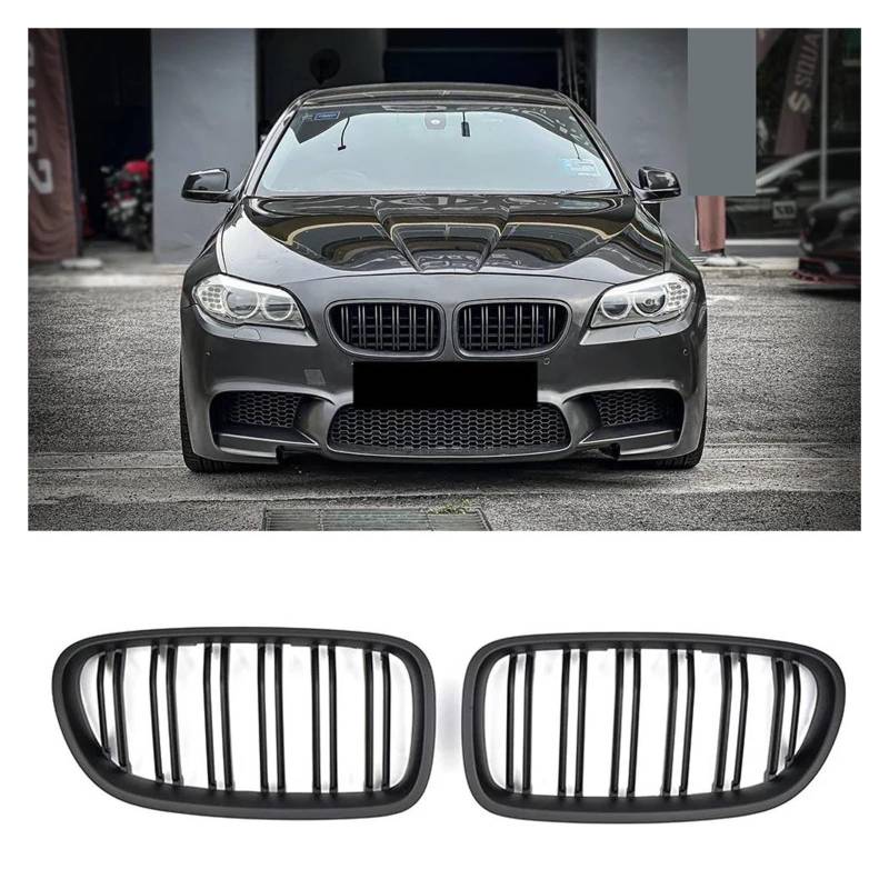 Kühlergrill Für 5 Series F10 F11 F18 520 523 525 520d 530d 540i 2010-2017 Grills Auto Kühlergrill Nieren Racing Grill Glanz Schwarz Gitter Kühler(Matt-schwarz) von IMAWUHM