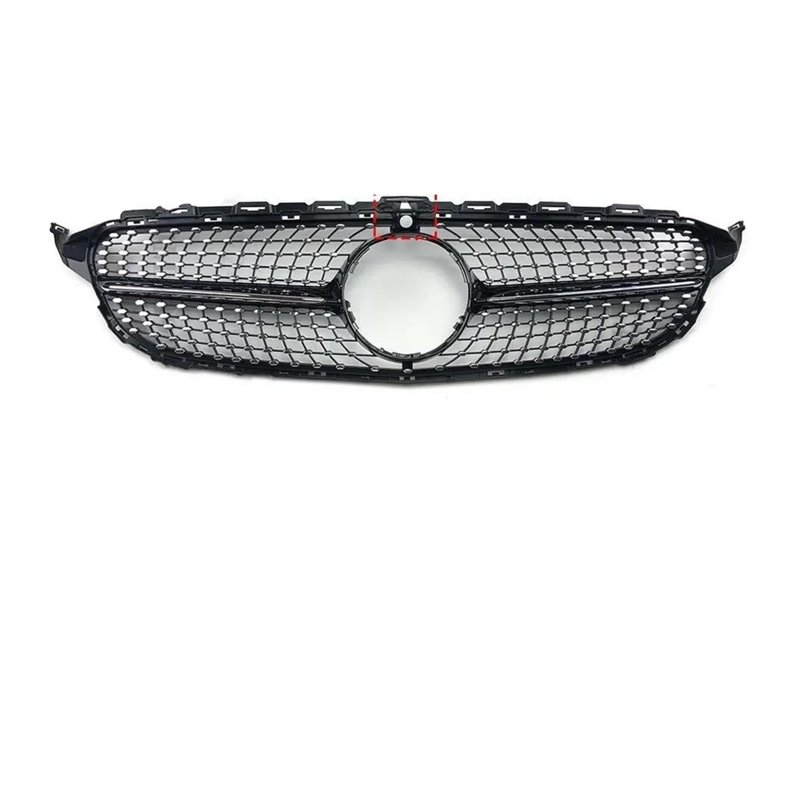 Kühlergrill Für AMG Für Benz C 2014-2021 Verkleidung Für W205 C205 S205 Für GTR GT Diamant Frontstoßstangengrill Racing Einlasshaube Grill Center Mesh Kühler(14-18 D Silver-Cam) von IMAWUHM