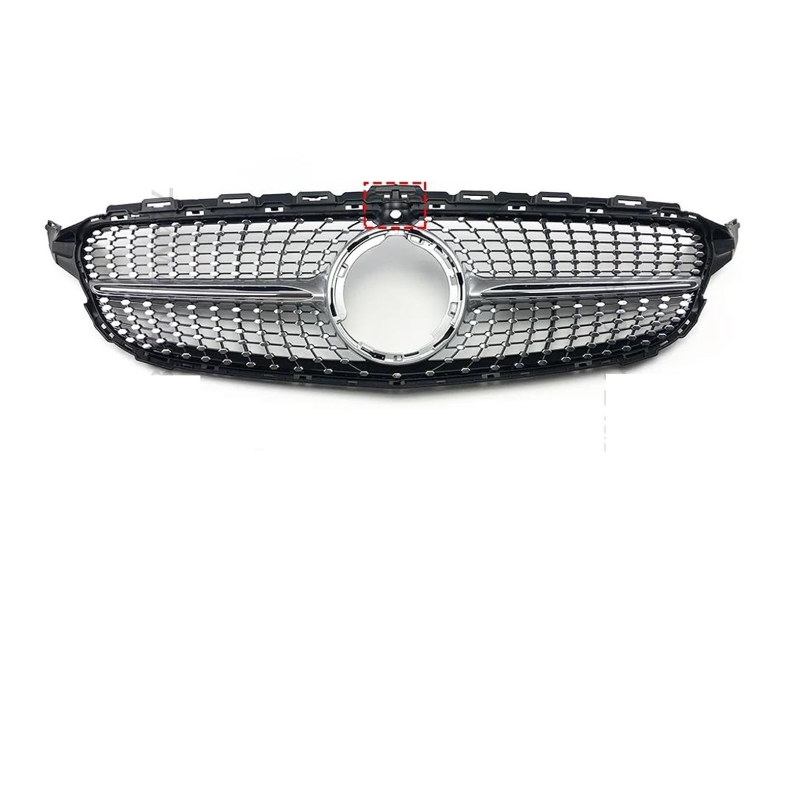 Kühlergrill Für AMG Für Benz C 2014-2021 Verkleidung Für W205 C205 S205 Für GTR GT Diamant Frontstoßstangengrill Racing Einlasshaube Grill Center Mesh Kühler(19-21 D Silver) von IMAWUHM