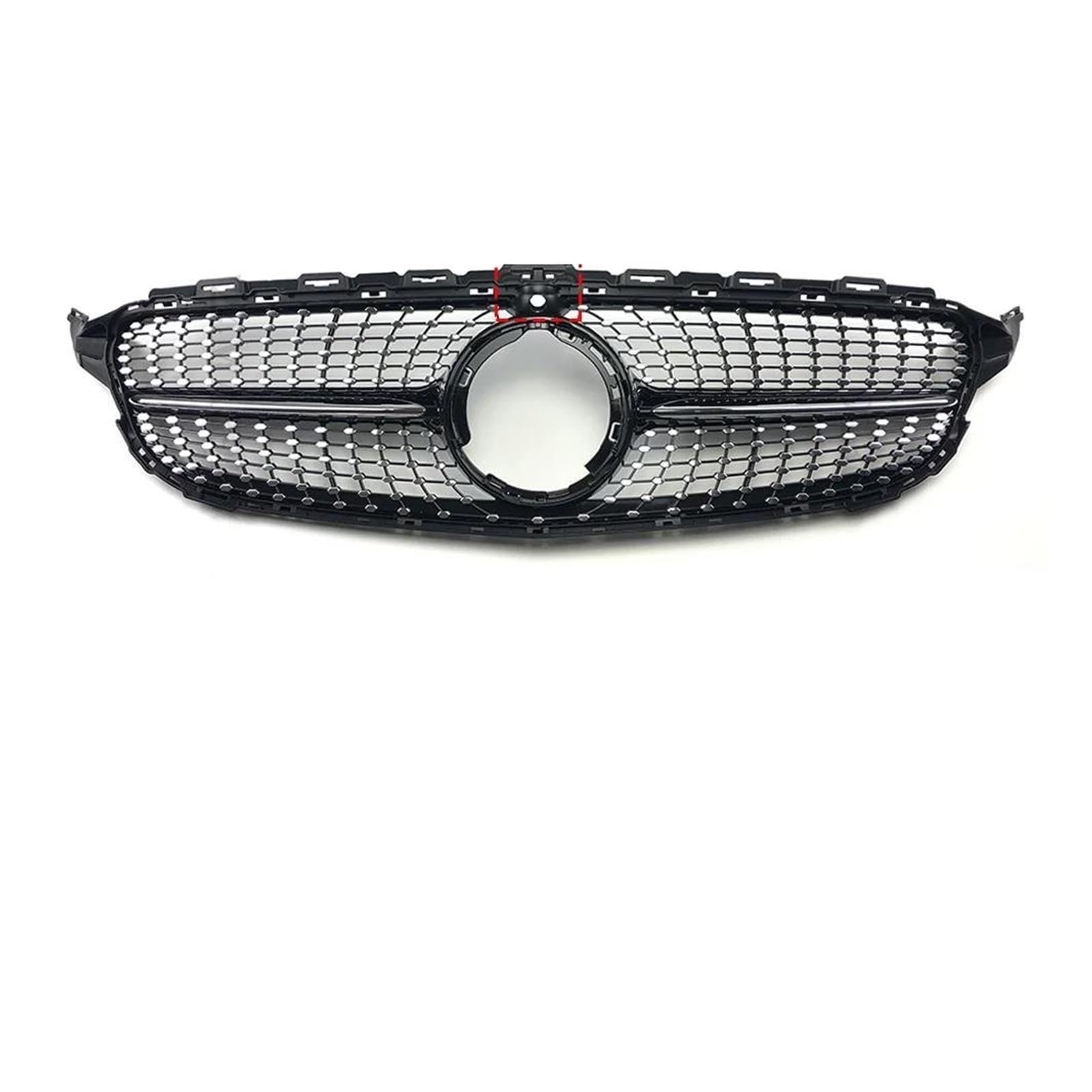 Kühlergrill Für AMG Für Benz C 2014-2021 Verkleidung Für W205 C205 S205 Für GTR GT Diamant Frontstoßstangengrill Racing Einlasshaube Grill Center Mesh Kühler(19-21 D Silver-Cam) von IMAWUHM