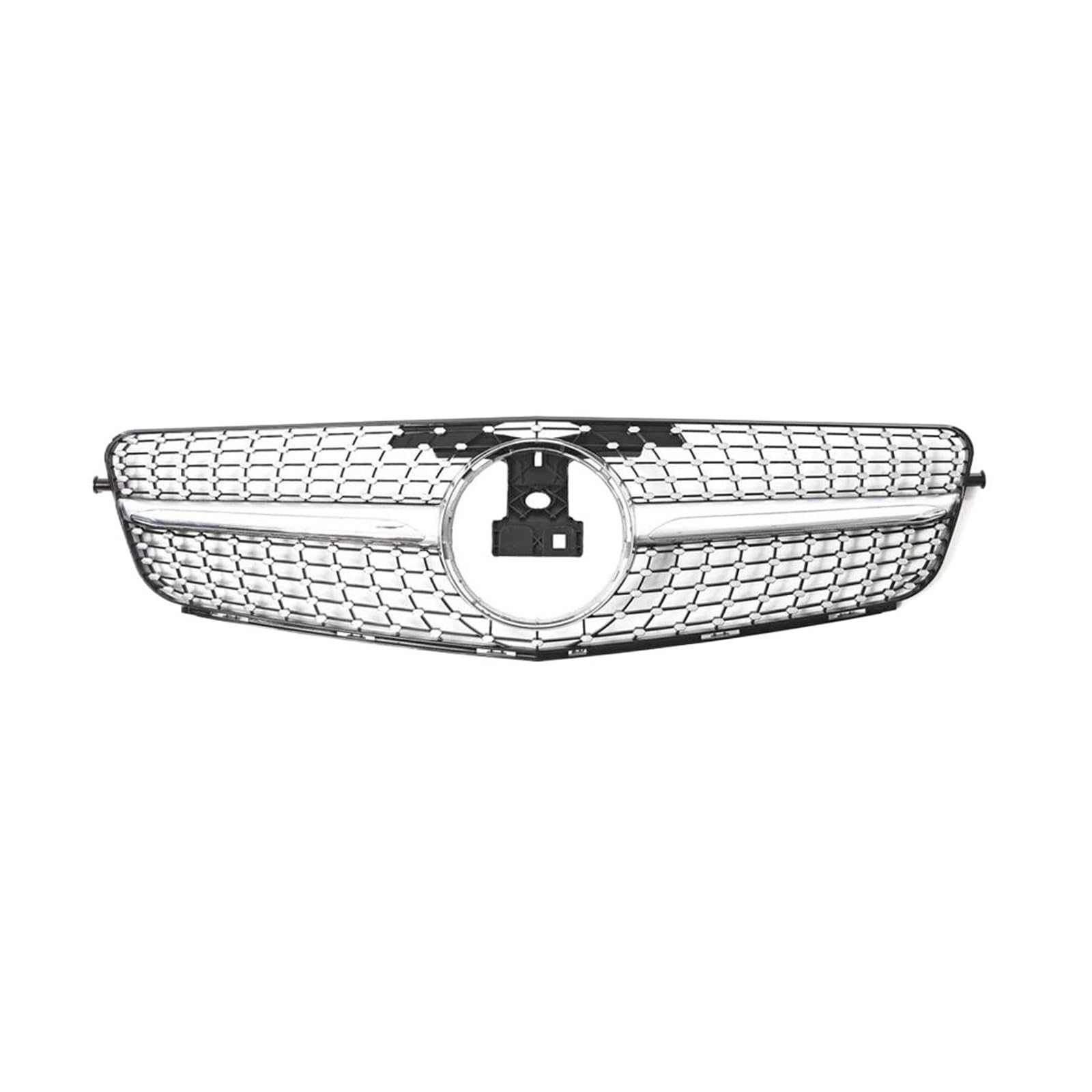 Kühlergrill Für Benz C W204 C43 2008-2014 C180 C200 C250 C300 Für AMG GT Diamant Tuning Front Stoßstange Kühlergrill Haube Grill Kühler(Diamond-Silver) von IMAWUHM