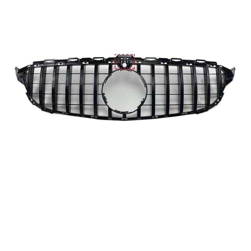 Kühlergrill Für Benz C W205 C205 S205 2014-2021 Für AMG Stil Refit Für GT Für GTR Diamant Inlet Mesh Front Grille Grill Tuning Kühler(14-18 G Black -Cam) von IMAWUHM