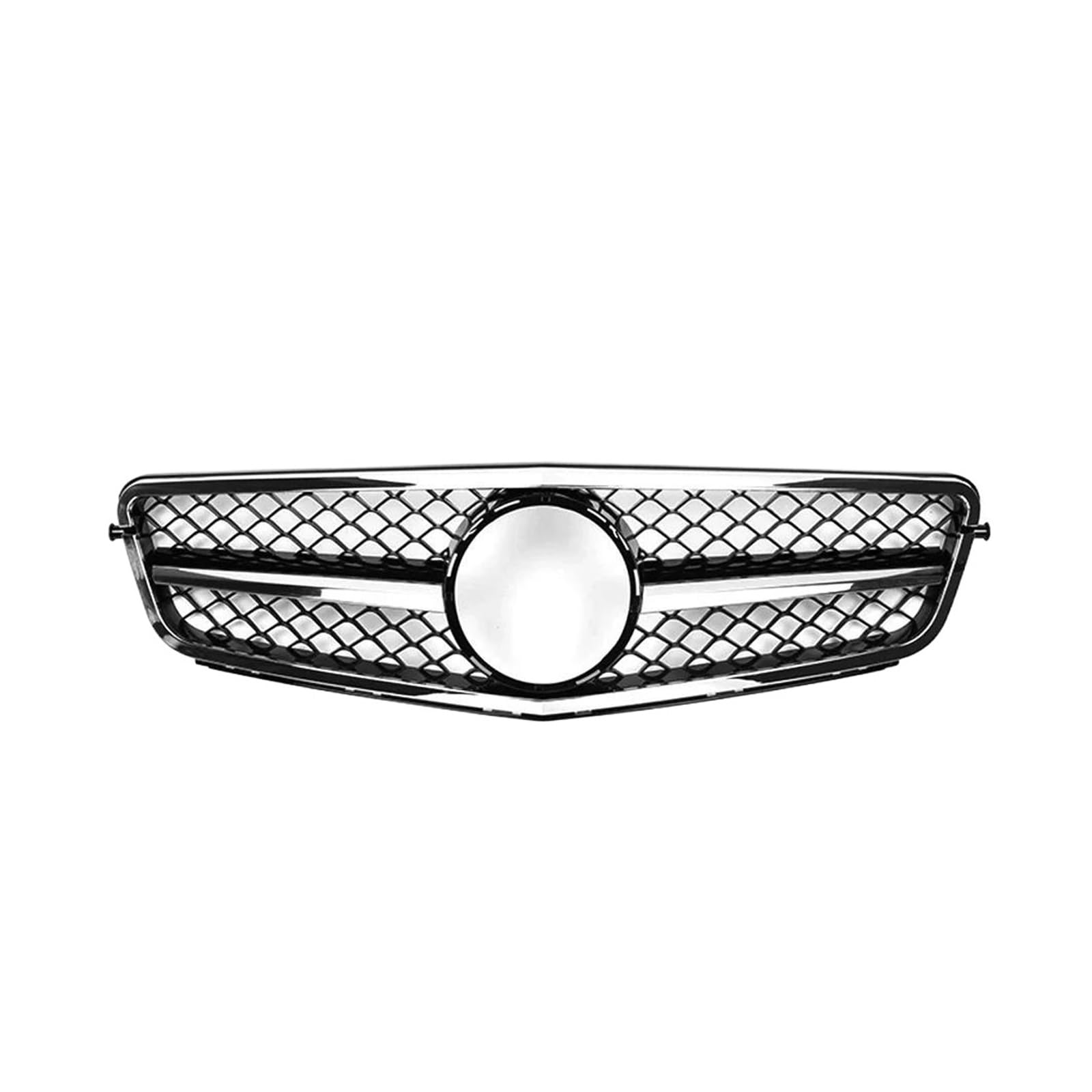 Kühlergrill Für Benz Für C-klasse W204 2008-2014 C180 C200 C350 Chrom Silber Diamanten Kühlergrill Glänzend Schwarz Für GTR Stil Front Stoßstange Kühlergrill Kühler(A-Chrome Black) von IMAWUHM