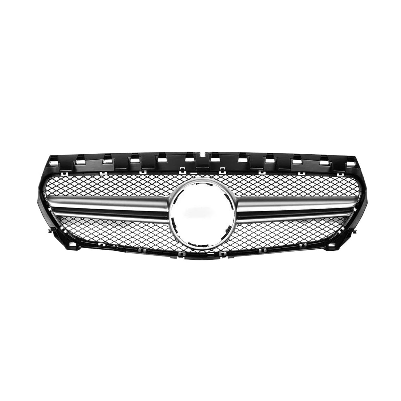 Kühlergrill Für Benz Für CLA-Klasse W117 2013-2019 Für CLA180 Für CLA200 Für CLA250 Für CLA45 Für AMG Chrom Für GTR Style Grille Diamonds Stoßstangengrill Kühler(A-Silver) von IMAWUHM