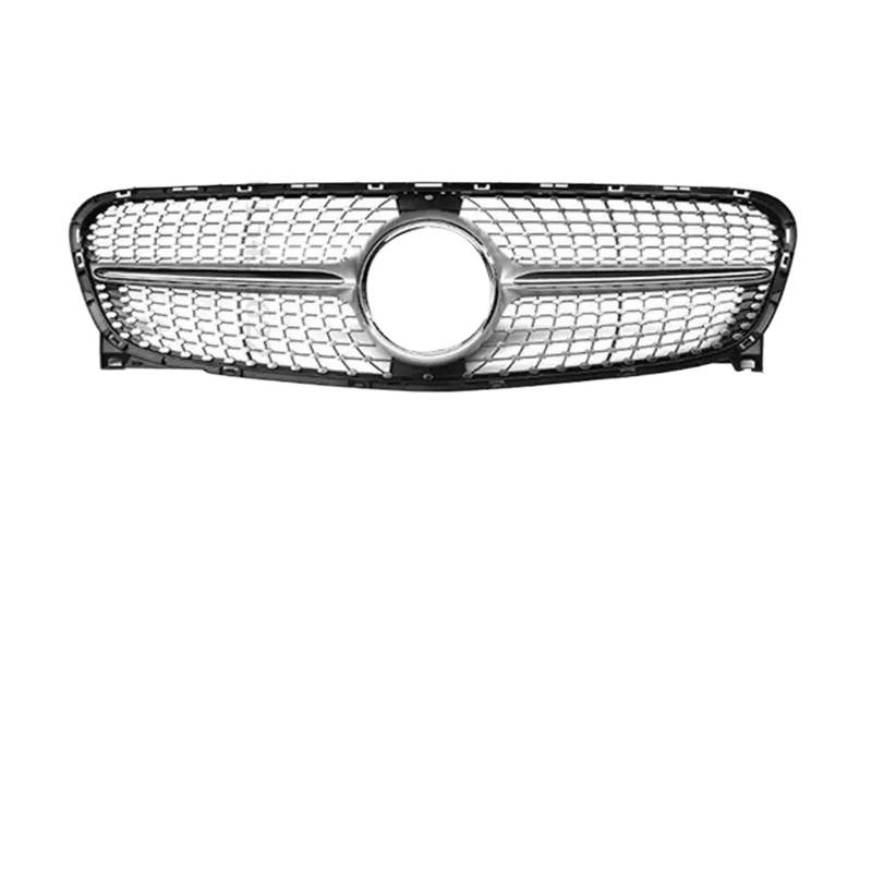 Kühlergrill Für Benz Für GLA X156 2014-2019 Verkleidung Styling Obere Stoßstange Tuning Haube Mesh Front Einlass Grille Racing Grill Kühler(17-19 D Silver) von IMAWUHM