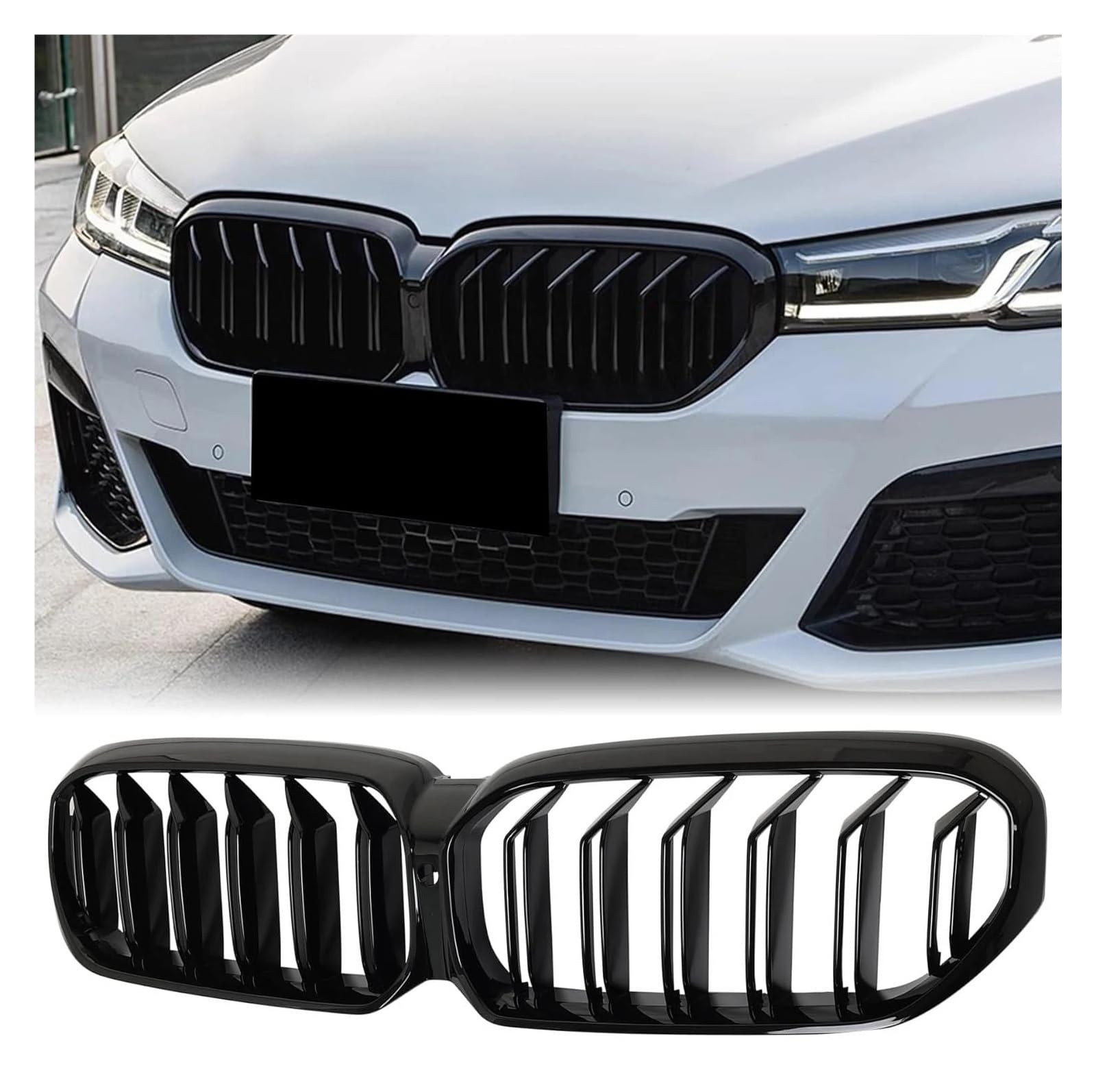 Kühlergrill Für DIE 5 Serie G30 G31 F90 (M5) LCI Glänzend Schwarz ABS Farbe Kunststoff Front Stoßstange Auto Decor Grill Niere Kühlergrill Kühler von IMAWUHM