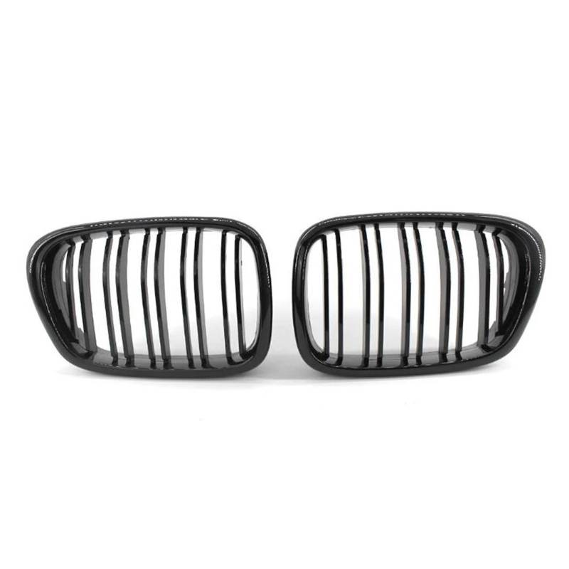 Kühlergrill Für E39 M5 Serie 1997 1998 1999 2000 2001 2002 2003 520i 525 530 2 Stücke Stil Auto Vorne Schwarz Breite Niere Grill Kühler(A Gloss Black) von IMAWUHM