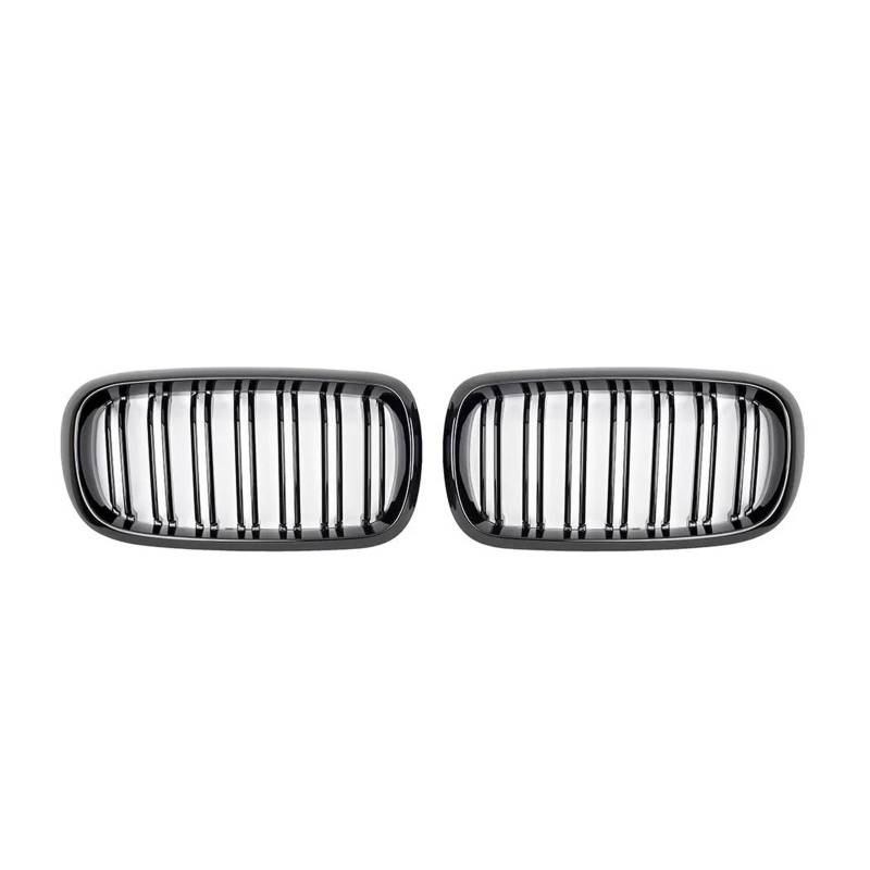 Kühlergrill Für F15 F16 X5 X6 2014 2015 2016 2017 Renngrills F15 F16 1 Paar Auto Doppellamellen Frontniere Renngrill Ersatz Kühler(Glossy Black) von IMAWUHM