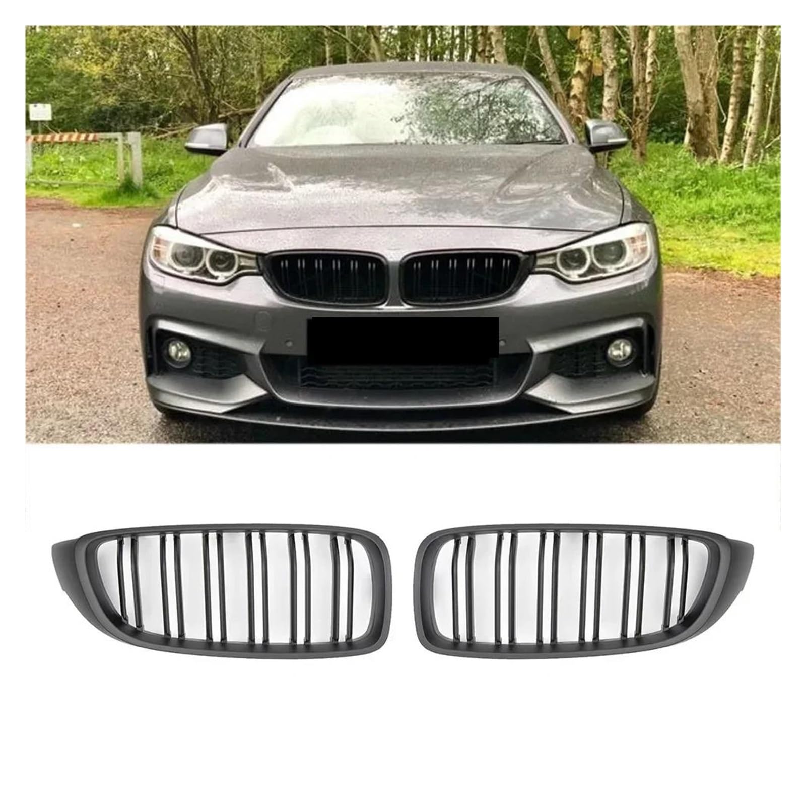 Kühlergrill Für F32 F33 F36 F80 F82 2013-2020 Für Cabriolet Coupe 425i 430i 440i 435i Front Niere Kühlergrill Lamellen M4 Stil Grill Glänzend Schwarz Kühler(Matt-schwarz) von IMAWUHM