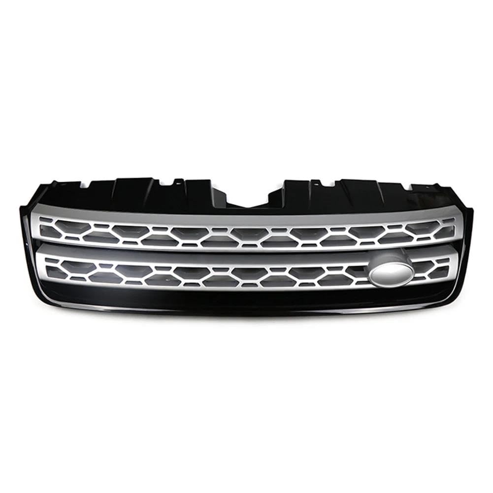 Kühlergrill Für Land Für Rover Für Discovery Für Sport L550 2015 2016 2017 2018 2019 Auto-Styling Mit Abzeichen Frontkühlergrill Oberer Renngrill Kühler(Black Silver) von IMAWUHM