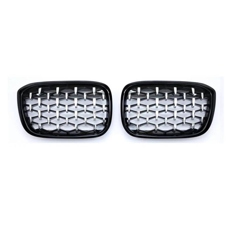 Kühlergrill Für X3 X4 G01 G08 G02 2017 2018 2019 2020 2021 Paar Diamantgrills Meteor Style Ersatzgrill Auto Frontstoßstangengrill Kühler(Silver and Black) von IMAWUHM