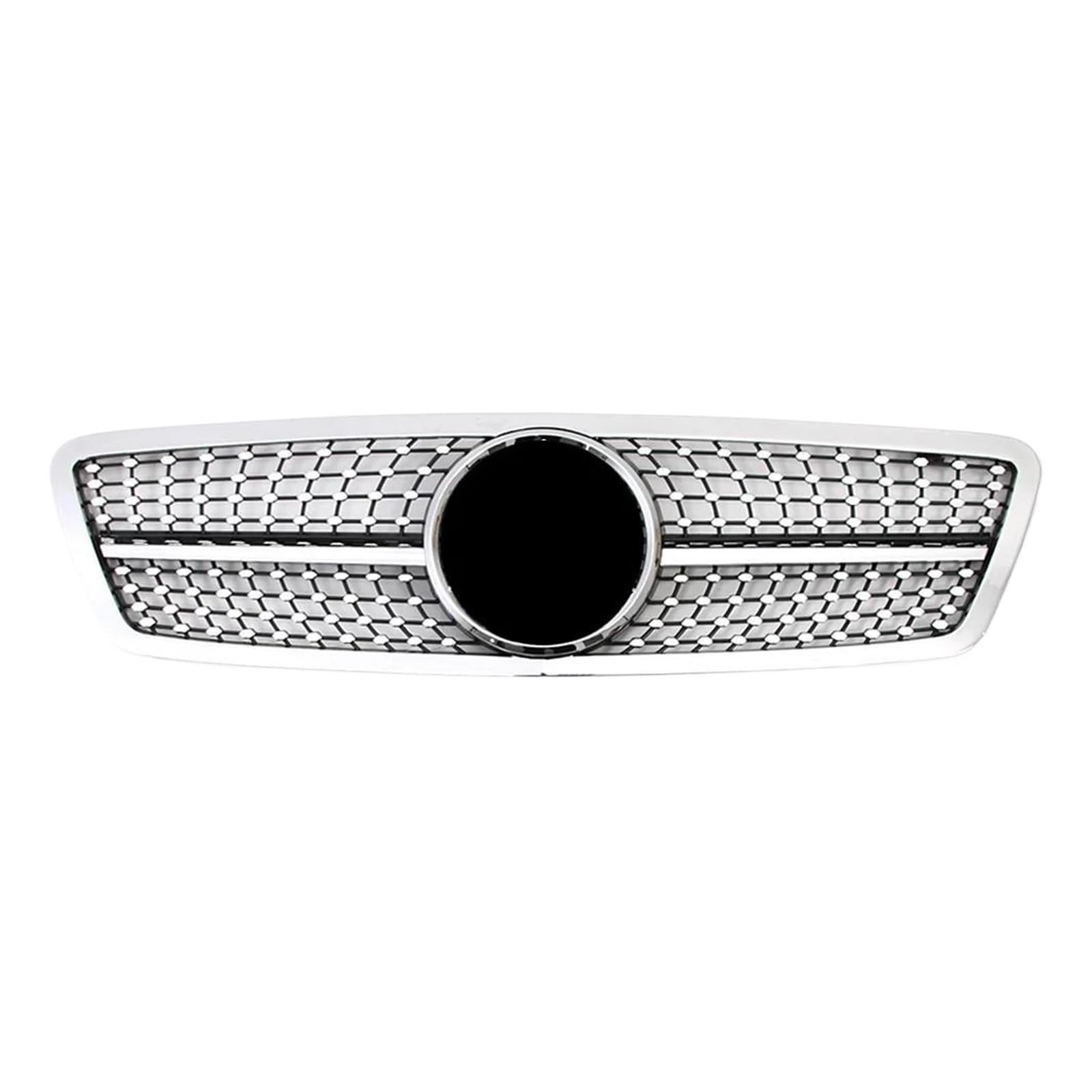 Kühlergrill Kühlergrill Im Chrom-Silber-Diamanten-Stil Schwarz Für Frontstoßstangengrill Im Für GTR-Stil Für Benz Für C-Klasse W203 2001–2007 C200 C240 ​​C320 Kühler(D-Chrome Black) von IMAWUHM