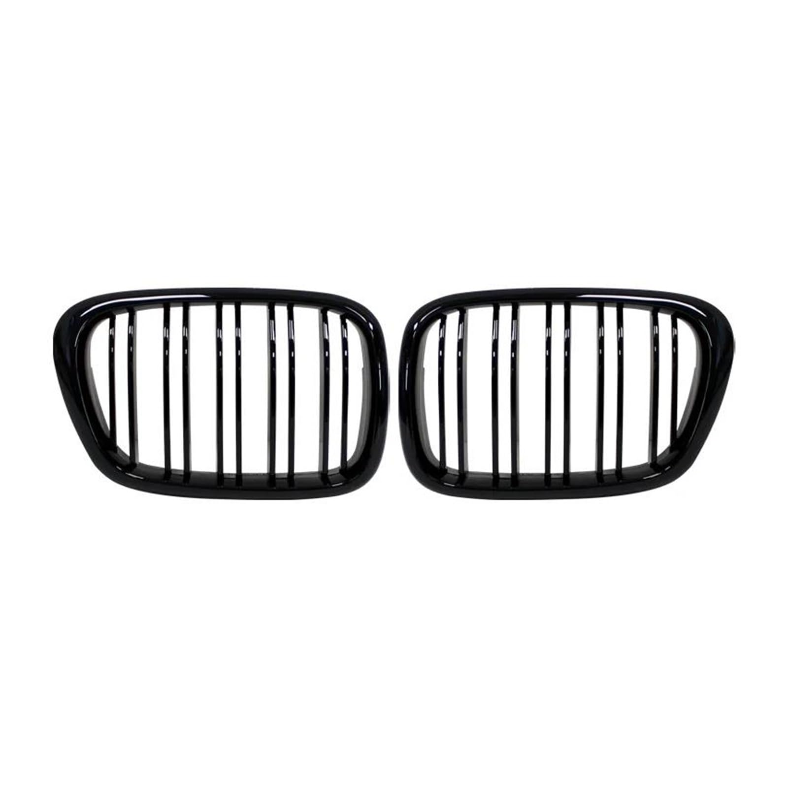 Kühlergrill Schwarz Glänzender Kühlergrill Für E39 5er-Serie 525 528 1999-2003 Auto-Fronthaubengrill Nierengitter Renngrill Zubehör Dual Line Kühler(Gloss Black) von IMAWUHM