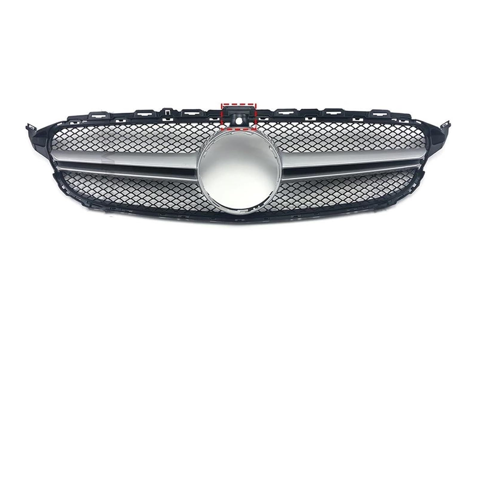 Kühlergrill Zierleiste Für Benz C Für W205 C205 S205 2014-2021 Für AMG Für GTR GT Diamant-Frontgrill Racing Einlasshaube Grill Center Mesh Kühler(14-18 A Silver-Cam) von IMAWUHM