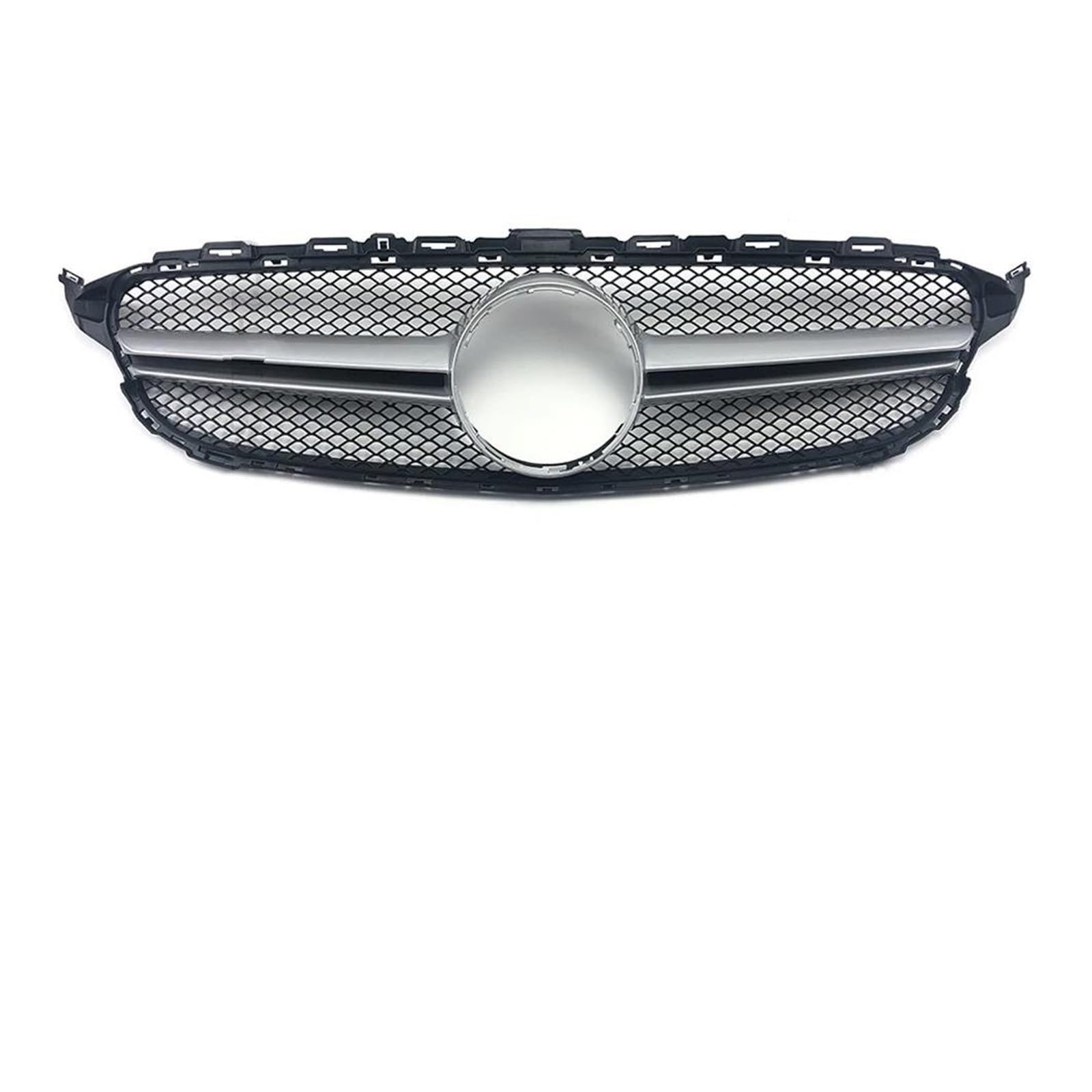 Kühlergrill Zierleiste Für Benz C Für W205 C205 S205 2014-2021 Für AMG Für GTR GT Diamant-Frontgrill Racing Einlasshaube Grill Center Mesh Kühler(14-18 A Silvery) von IMAWUHM