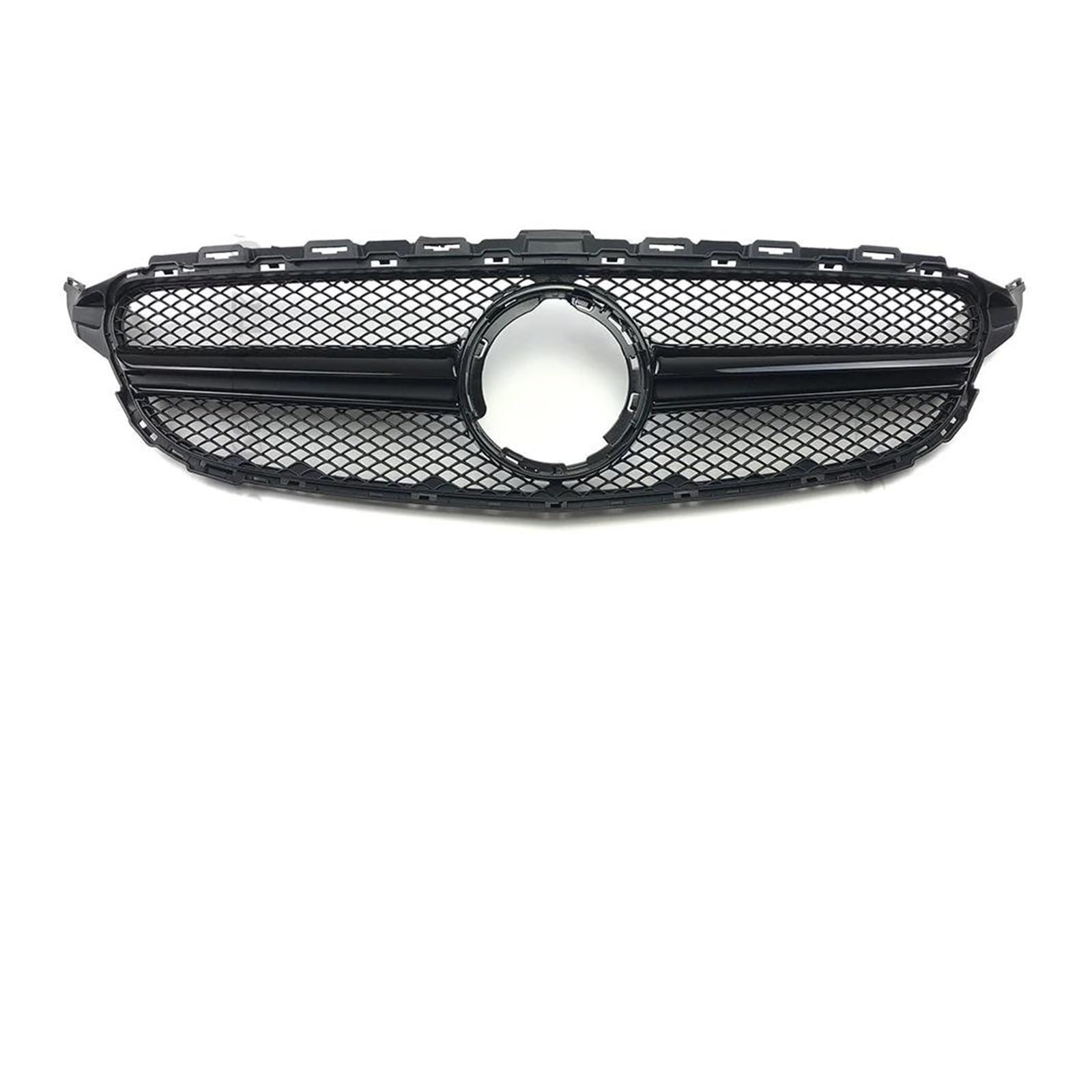 Kühlergrill Zierleiste Für Benz C Für W205 C205 S205 2014-2021 Für AMG Für GTR GT Diamant-Frontgrill Racing Einlasshaube Grill Center Mesh Kühler(19-21 A Black) von IMAWUHM