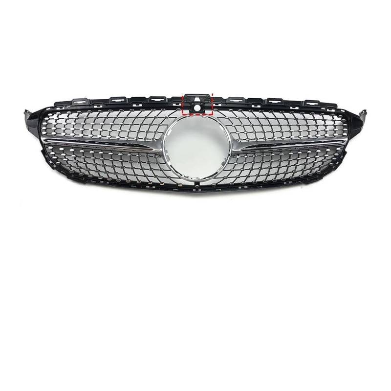 Kühlergrill Zierleiste Für Benz C Für W205 C205 S205 2014-2021 Für AMG Für GTR GT Diamant-Frontgrill Racing Einlasshaube Grill Center Mesh Kühler(19-21 D Black) von IMAWUHM