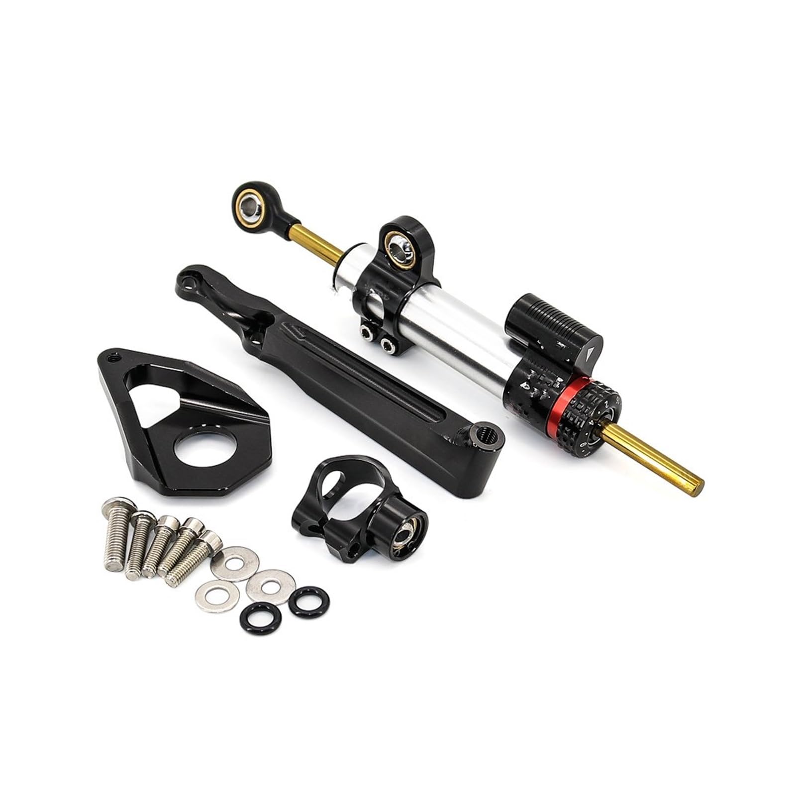 Linear Umgekehrte Stabilisieren Dämpfer Für CBR600RR Für CBR 600RR Für CBR 600 Für RR 2005 2006 Motorrad Stabilisator Lenkungsdämpfer Halterung Mount Kit Dämpfer Unterstützung Kit(Black Set) von IMAWUHM