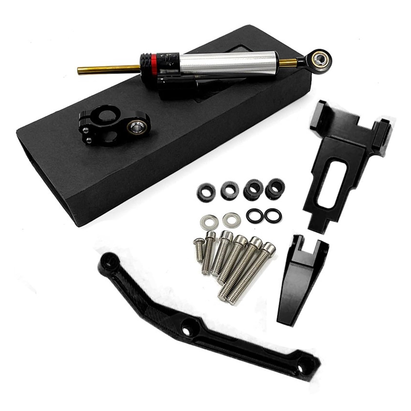 Linear Umgekehrte Stabilisieren Dämpfer Für Für MT-09 Für MT 09 Für Tracer 2015 2016 2017 2018 2019 Motorrad Stabilisator Lenkung Dämpfer Mit Montage Halterung Kit(Black A) von IMAWUHM