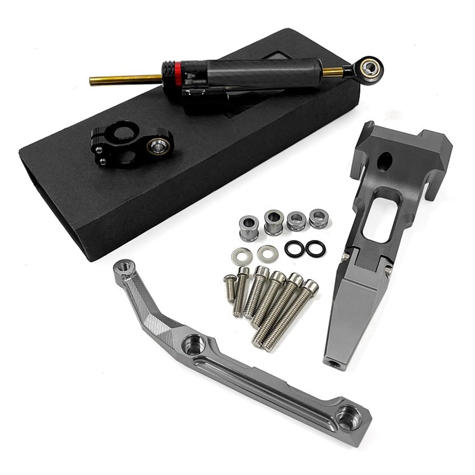 Linear Umgekehrte Stabilisieren Dämpfer Für Für MT-09 Für MT 09 Für Tracer 2015 2016 2017 2018 2019 Motorrad Stabilisator Lenkung Dämpfer Mit Montage Halterung Kit(Titanium B) von IMAWUHM