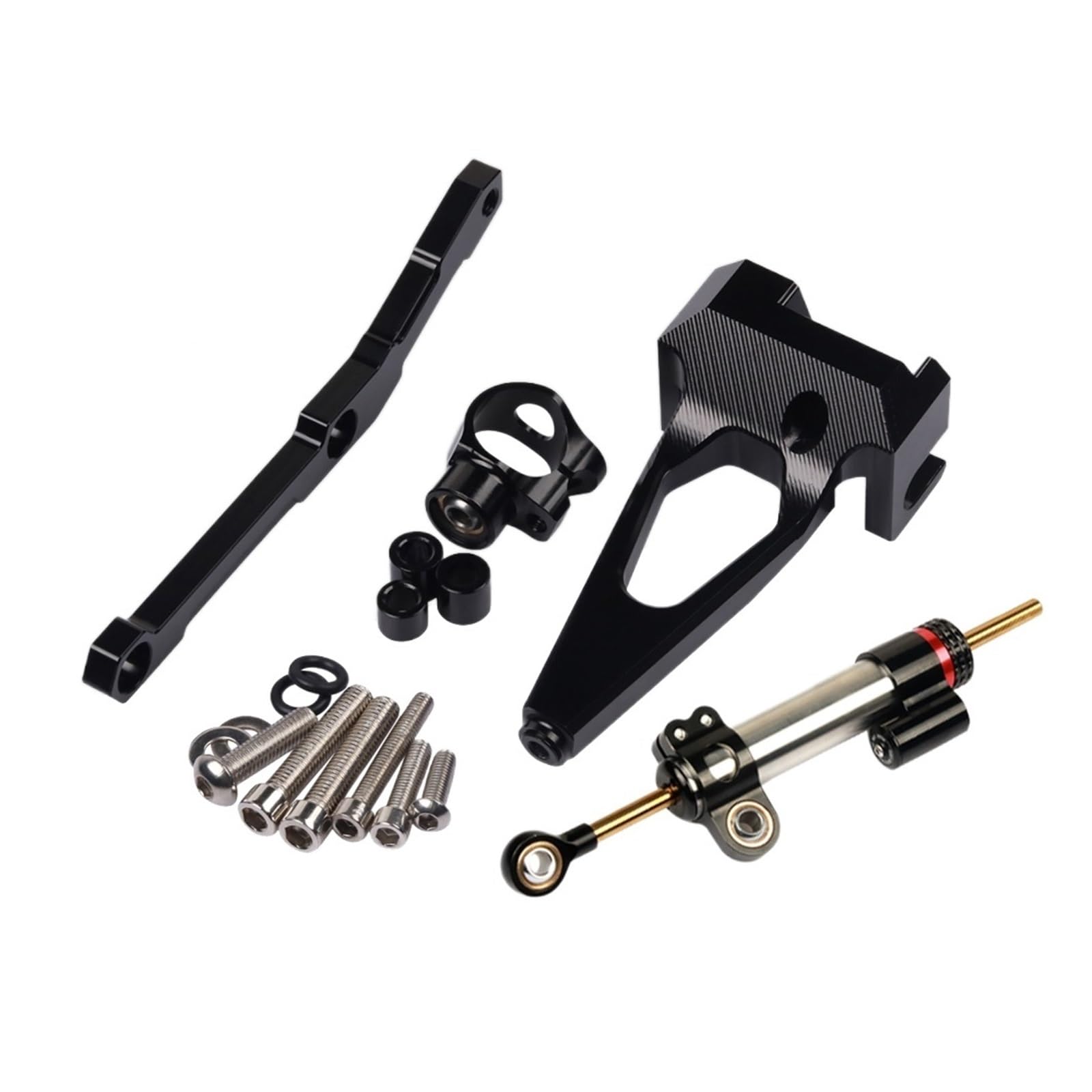 Linear Umgekehrte Stabilisieren Dämpfer Für Für MT-09 Für MT09 Für FZ-09 FZ09 2013-2020 Stabilisator Lenkungsdämpfer Montagehalterung Mount Kit Teile Motorradzubehör(A BIack) von IMAWUHM