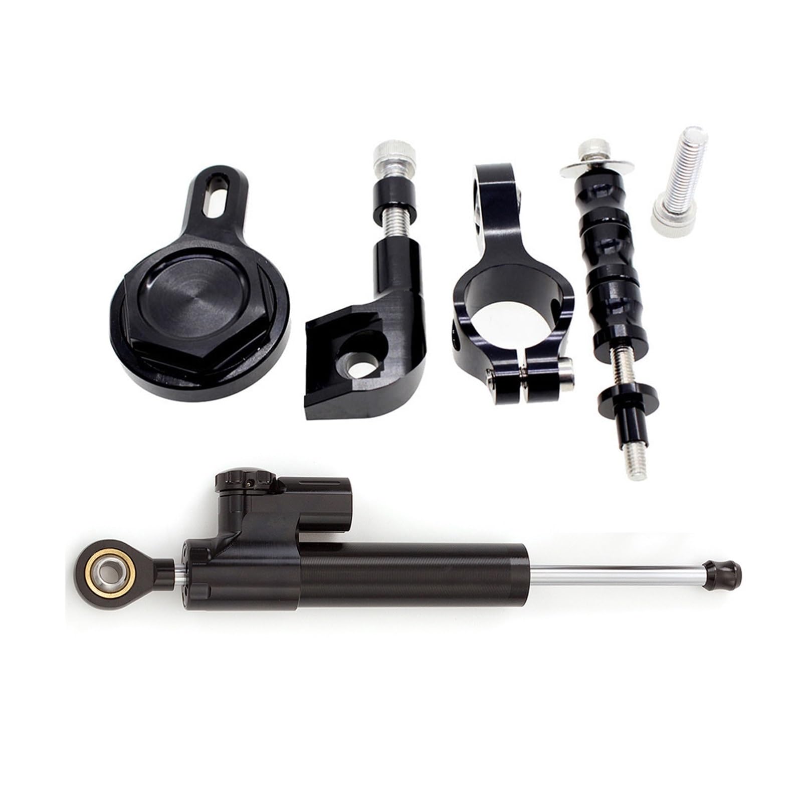 Linear Umgekehrte Stabilisieren Dämpfer Für Für YZF R1 Für YZF-R1 98-2001Dämpfer Halterung Unterstützung Kit Lenkung Dämpfer Stabilisator Motorrad Zubehör(Black Kit A) von IMAWUHM