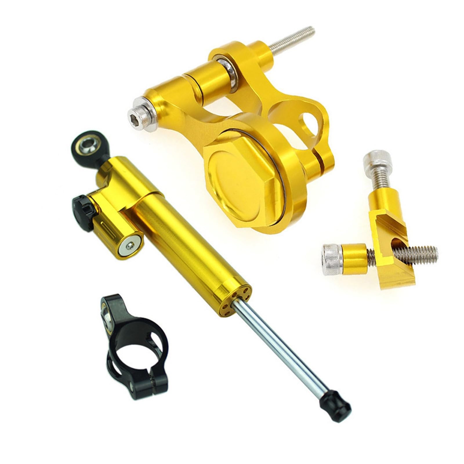 Linear Umgekehrte Stabilisieren Dämpfer Für Für YZF R1 Für YZF-R1 98-2001Dämpfer Halterung Unterstützung Kit Lenkung Dämpfer Stabilisator Motorrad Zubehör(Gold Kit) von IMAWUHM