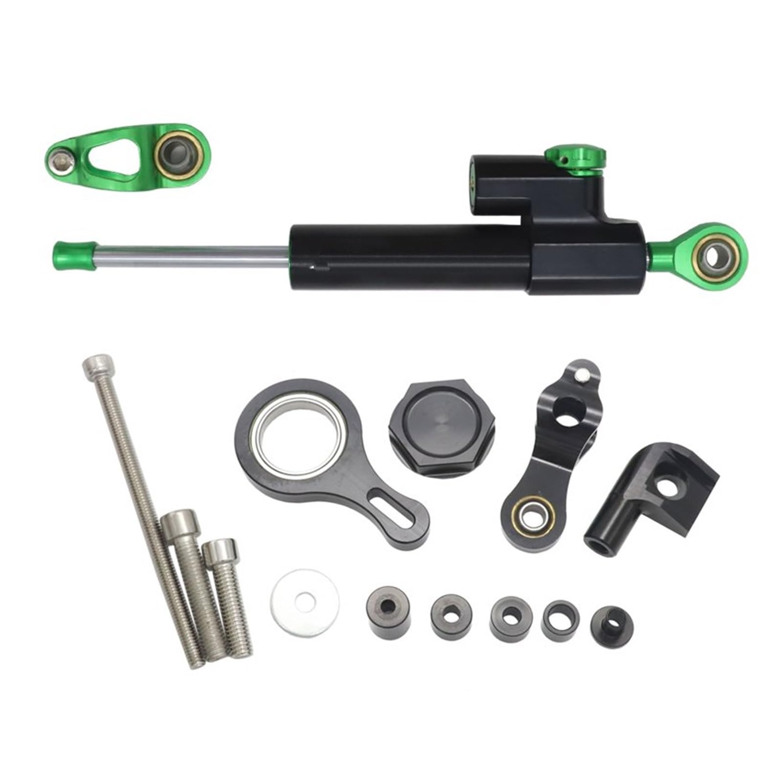 Linear Umgekehrte Stabilisieren Dämpfer Für Für YZFR1 2002-2017 Für YZFR6 2006-2020 2019 Motorrad Lenkungsstabilisator Dämpfer Montagehalterung Kit Für YZF Für R6 Für R1(Black Green Set) von IMAWUHM