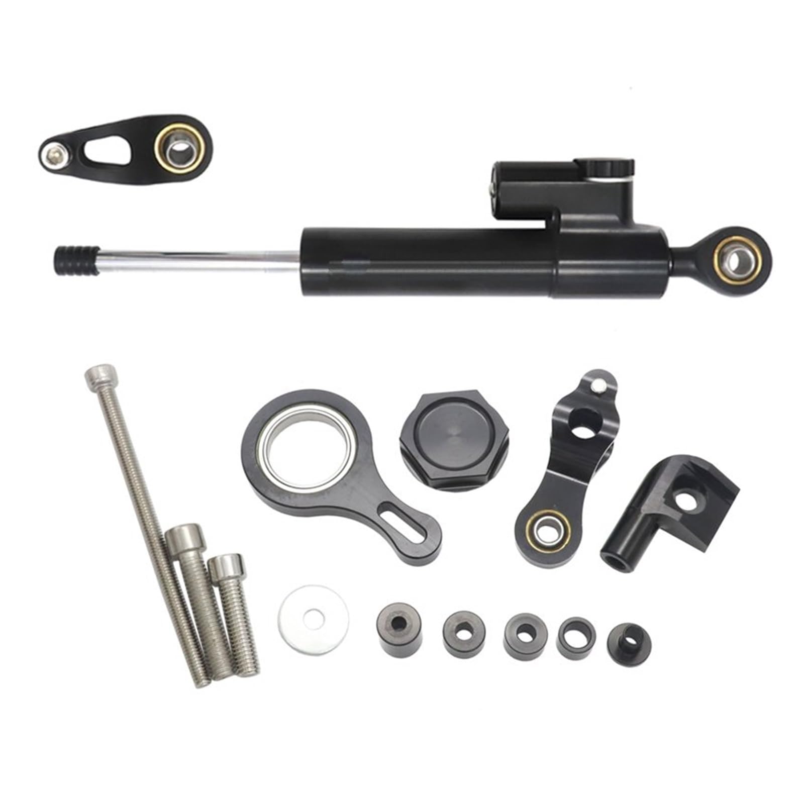 Linear Umgekehrte Stabilisieren Dämpfer Für Für YZFR1 2002-2017 Für YZFR6 2006-2020 2019 Motorrad Lenkungsstabilisator Dämpfer Montagehalterung Kit Für YZF Für R6 Für R1(Black Set) von IMAWUHM