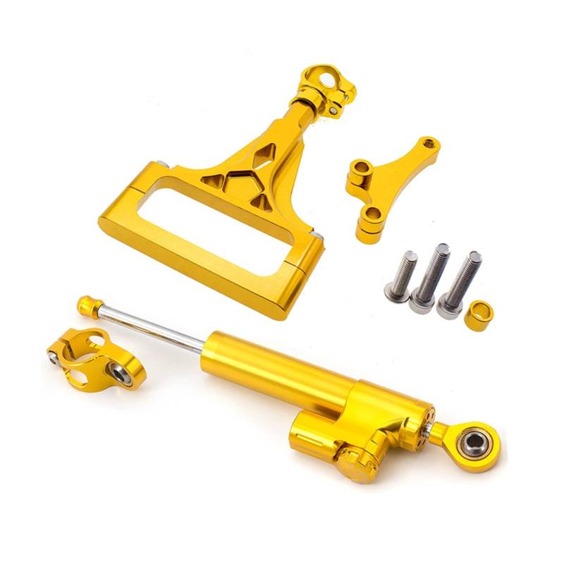 Linear Umgekehrte Stabilisieren Dämpfer Für Kawasaki Z750 Z750R Z 750 2003-2013 2012 2011 Lenkungsdämpfer Stabilisator Motorrad Dämpfer Halterung Unterstützung Kit(Gold Kit) von IMAWUHM