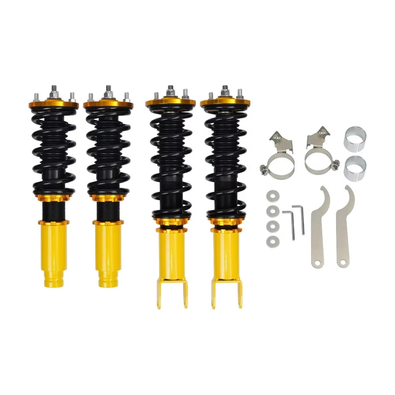 Luftfederbein Gewindefahrwerk Für Civic 1996-2000 Einstellbare Höhe Frühling Stoßdämpfer Suspension Kit Komplette Baugruppen Blau/Rot/Gold Luftfederbeine Stoßdämpfer(Gold) von IMAWUHM