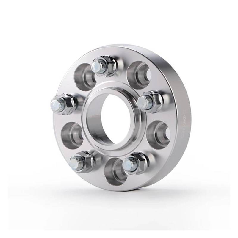 Spurverbreiterung 1 Stück Für PCD 5x112 CB 66,6mm Rad Spacer Adapter M14x 1, Geschmiedet Aluminium Legierung Spurverbreiterungen(1PC 25mm Silver) von IMAWUHM