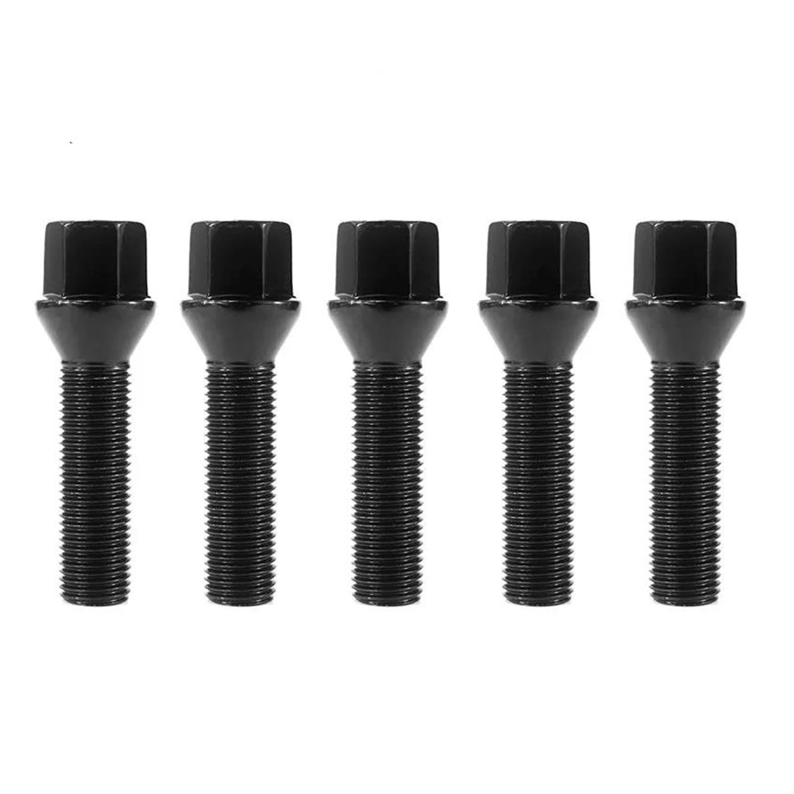 Spurverbreiterung 10 Stück Auto Rad Lugs Schrauben Für F10 F30 F15 F16 Für Muttern Stehbolzen Schrauben M12 X 1,5 M14 X 1,5 M14 X 1,25 Universal Schwarz 12,9 Spurverbreiterungen(27mm,M14x1.25) von IMAWUHM