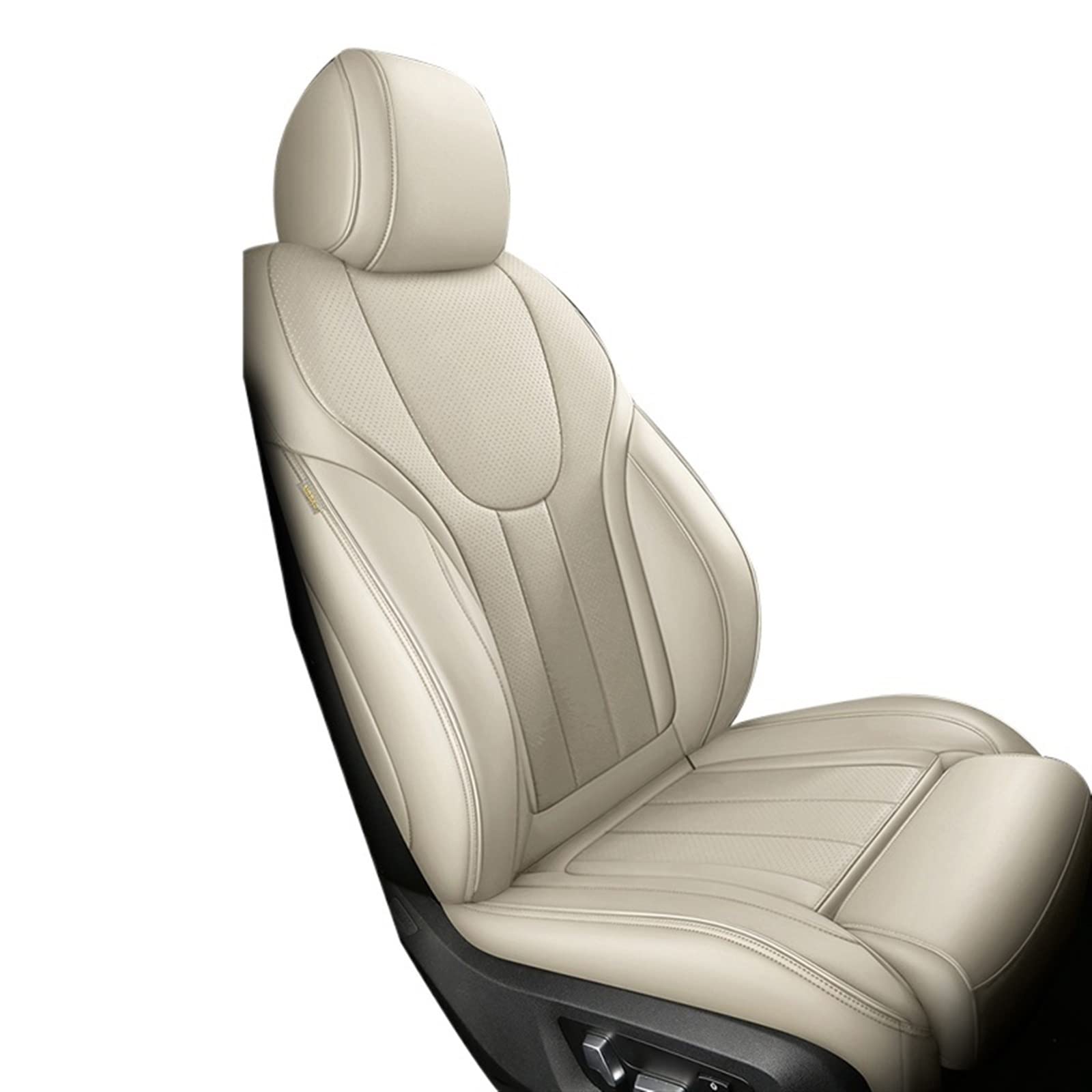 IMLAM Maßgeschneiderte Autositzbezüge Für Mercedes Für Benz W205 203 W211 Glc Coupe W204 W212 W213 Cla EAC Klasse Leder Auto Kissen Auto Sitzbezüge (Farbe : Beige) von IMLAM