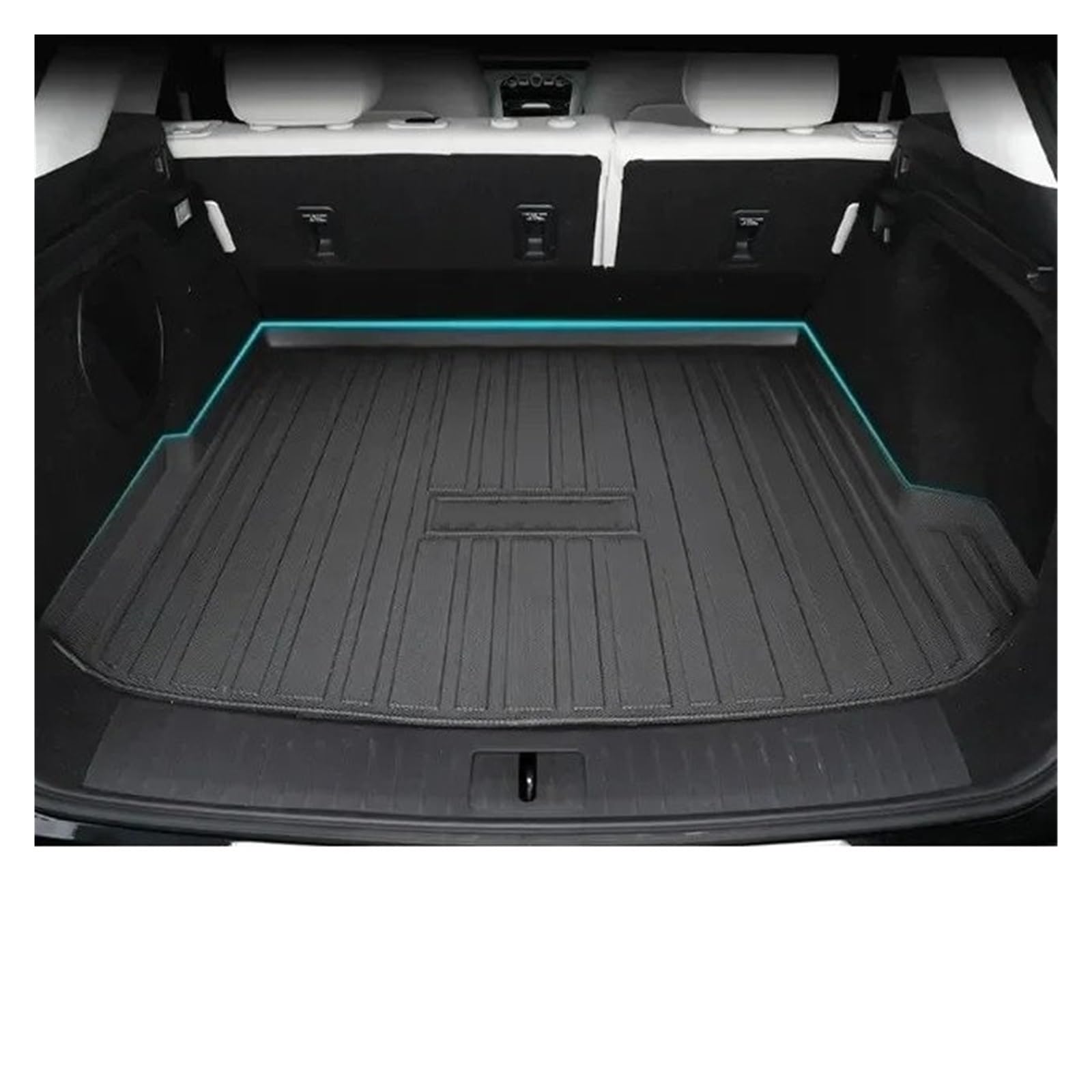 Auto Kofferraummatte Für Chery Für Exeed RX 2023-2024 TPE wasserdichte LKW Cargo Liner Matte Langlebige Anti-Rutsch Cargo Boden Matte Kofferraumwanne(Black) von IMMLSX