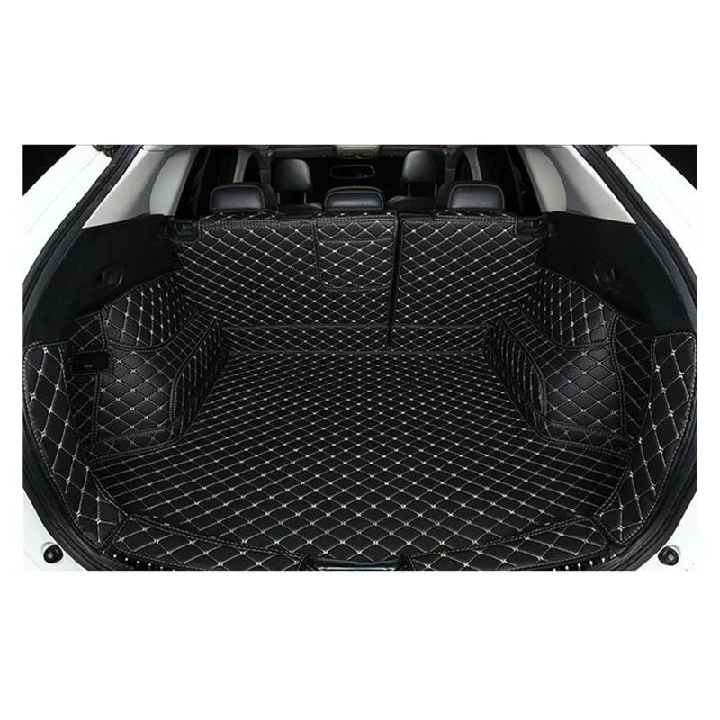 Auto Kofferraummatte Für Mazda Für CX-5 Für CX5 CX 5 KF 2017-2024 Leder Kofferraum Matte Liner Boden Fach Teppich Schlamm Pad Schutzfolie Kofferraumwanne(Black Full Cover) von IMMLSX