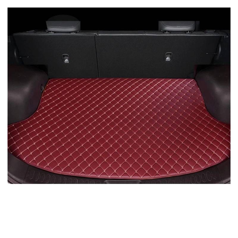 Auto Kofferraummatte Für Peugeot Für Rifter 5seat 308 Für GTI 508 GT 308sw Auto Zubehör Custom Cargo Liners Auto Stamm Matten Kofferraumwanne(Wine Red) von IMMLSX