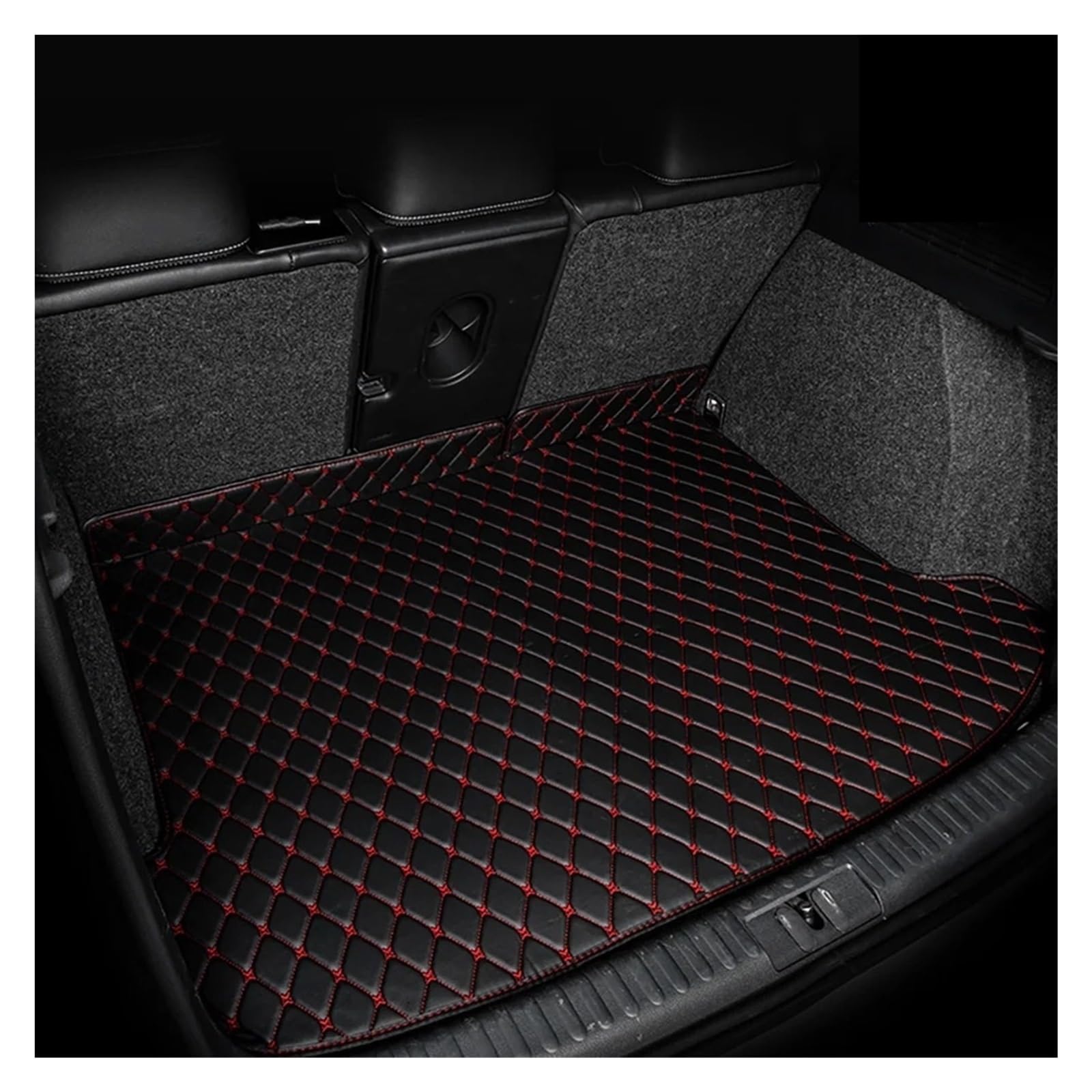 Auto Kofferraummatte Für SEAT Für Alhambra MK2 7N 2011-2020 Cargo-Liner Teppich Innen Teile Zubehör Abdeckung Kofferraum Matte Kofferraumwanne(A-Black Red) von IMMLSX