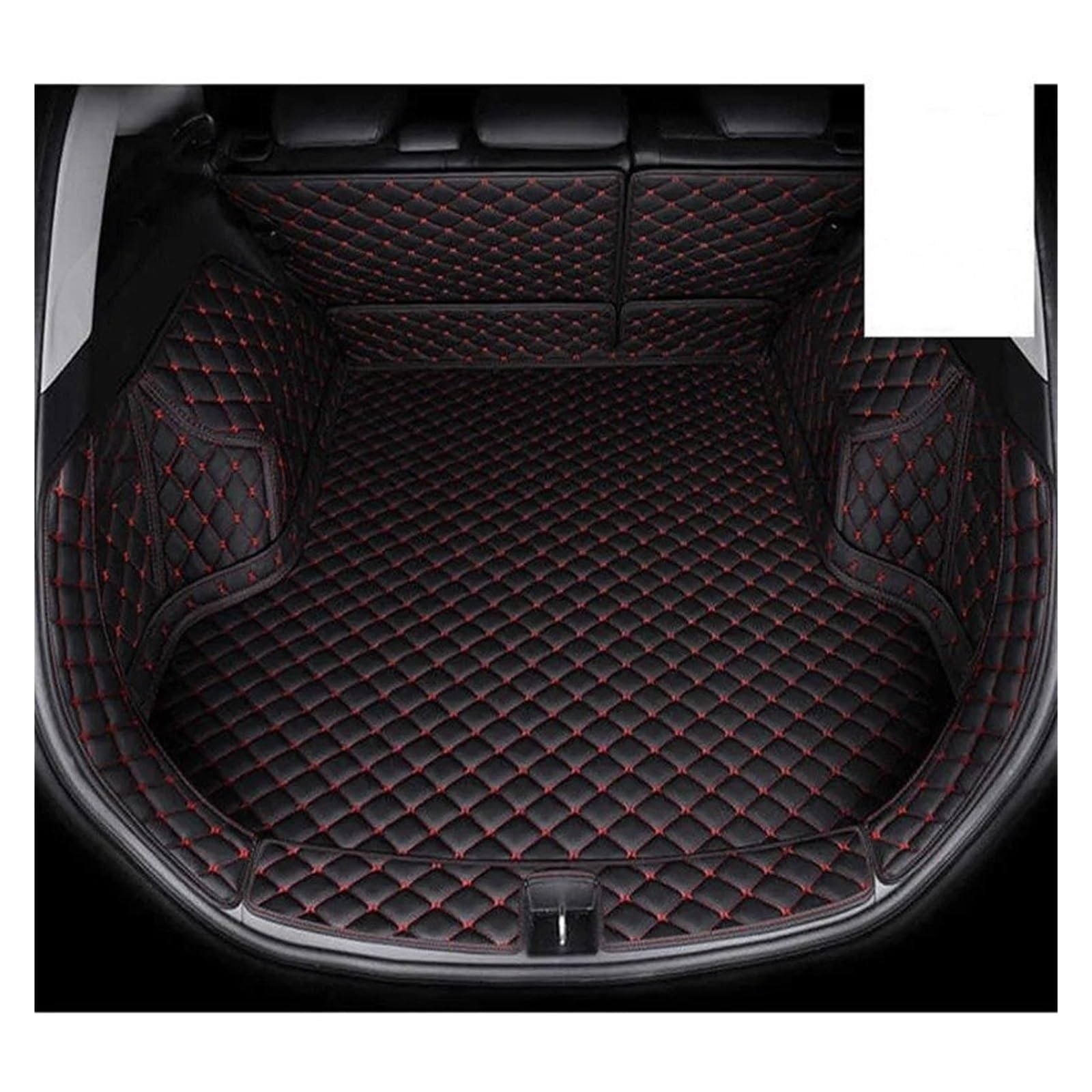 Auto Kofferraummatte Für Suzuki Für Swift 2014-2018 wasserdichte Kofferraum Matte Auto Schwanz Boot Tablett Liner Cargo-Teppich Pad Schutz Kofferraumwanne(A-Black red) von IMMLSX