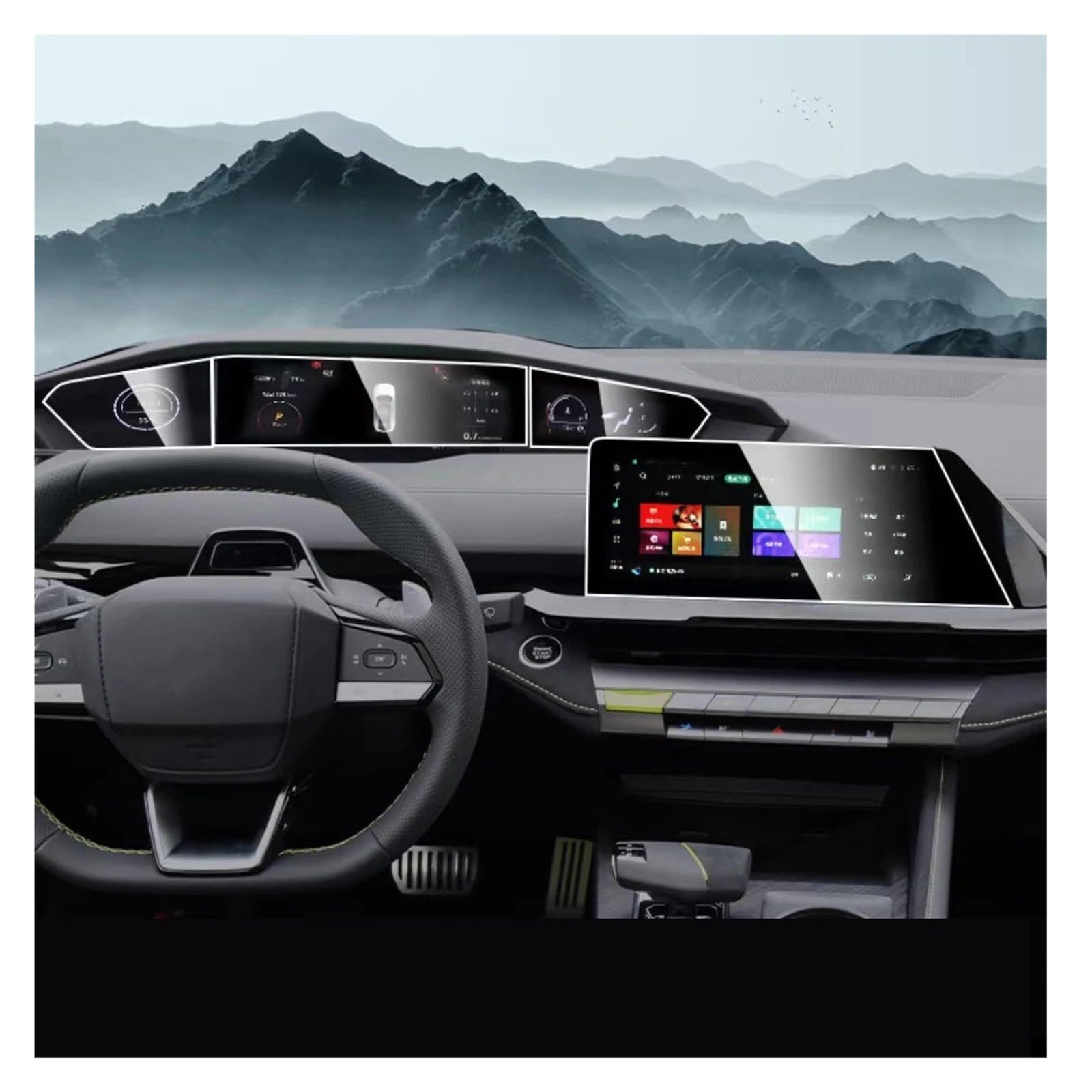 Für Changan Für Uni-V Für UNIV 2022 2023 LCD-Autoradio GPS-Navigation Gehärtetes Glas Und Armaturenbrett-Bildschirmschutzfolie Navigation Schutzfolie Navigations-Displayschutz(STYEL A) von IMMLSX